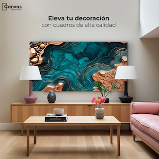 Foto 3 | Cuadro Decorativo Canvas Abstracto Resplandor Azul 120x60