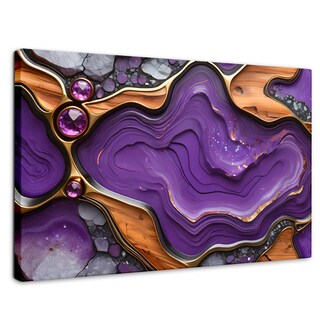 Foto 1 | Cuadro Decorativo Canvas Abstracto Cristales Púrpura 90x60