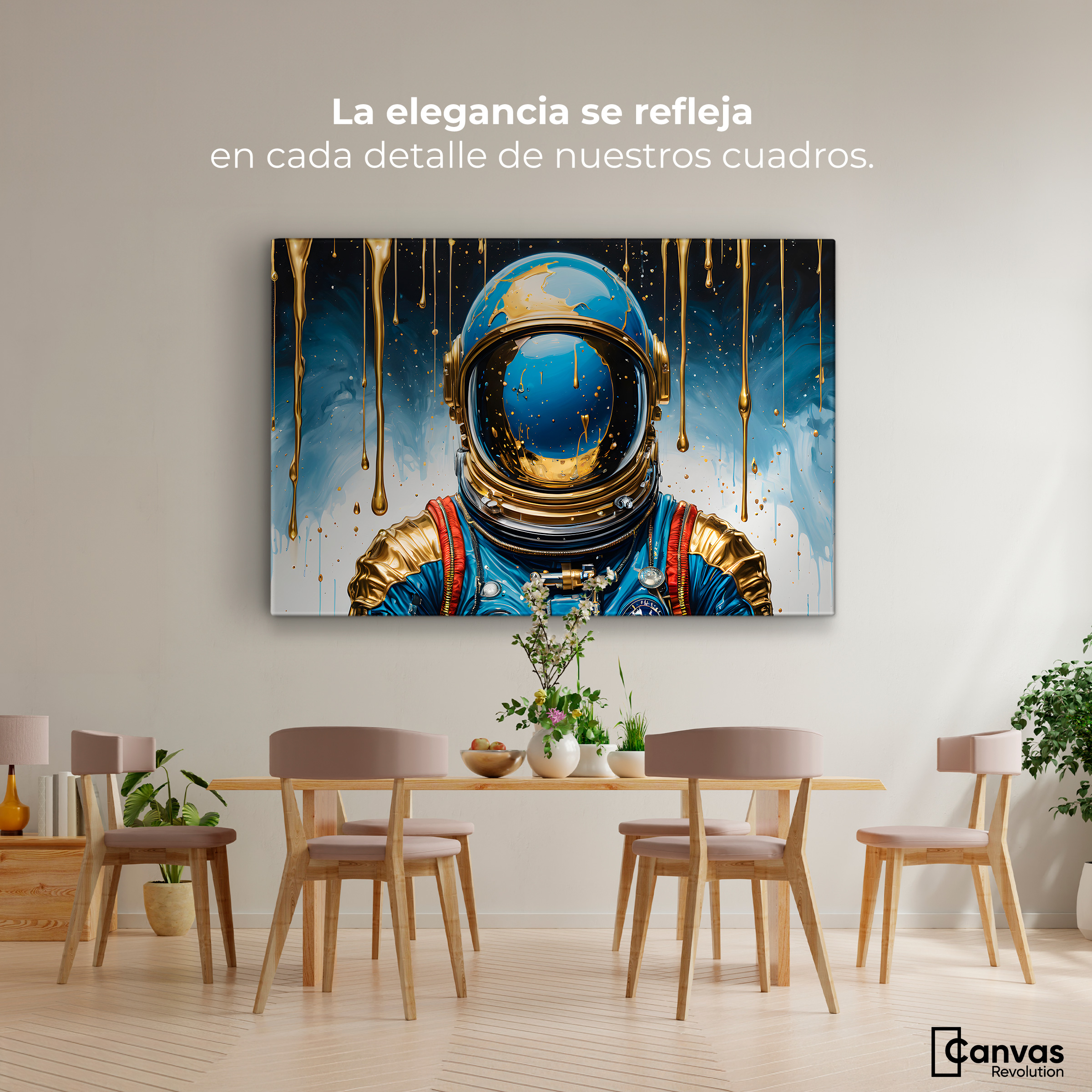 Foto 3 pulgar | Cuadro Decorativo Canvas Astronauta Azul 90x60