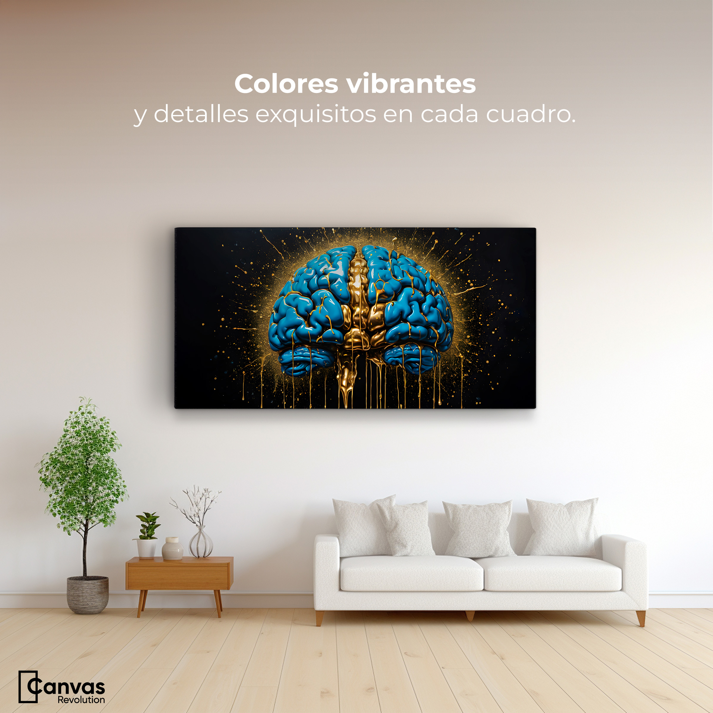 Foto 3 pulgar | Cuadro Decorativo Canvas Cerebro Luminoso 120x60