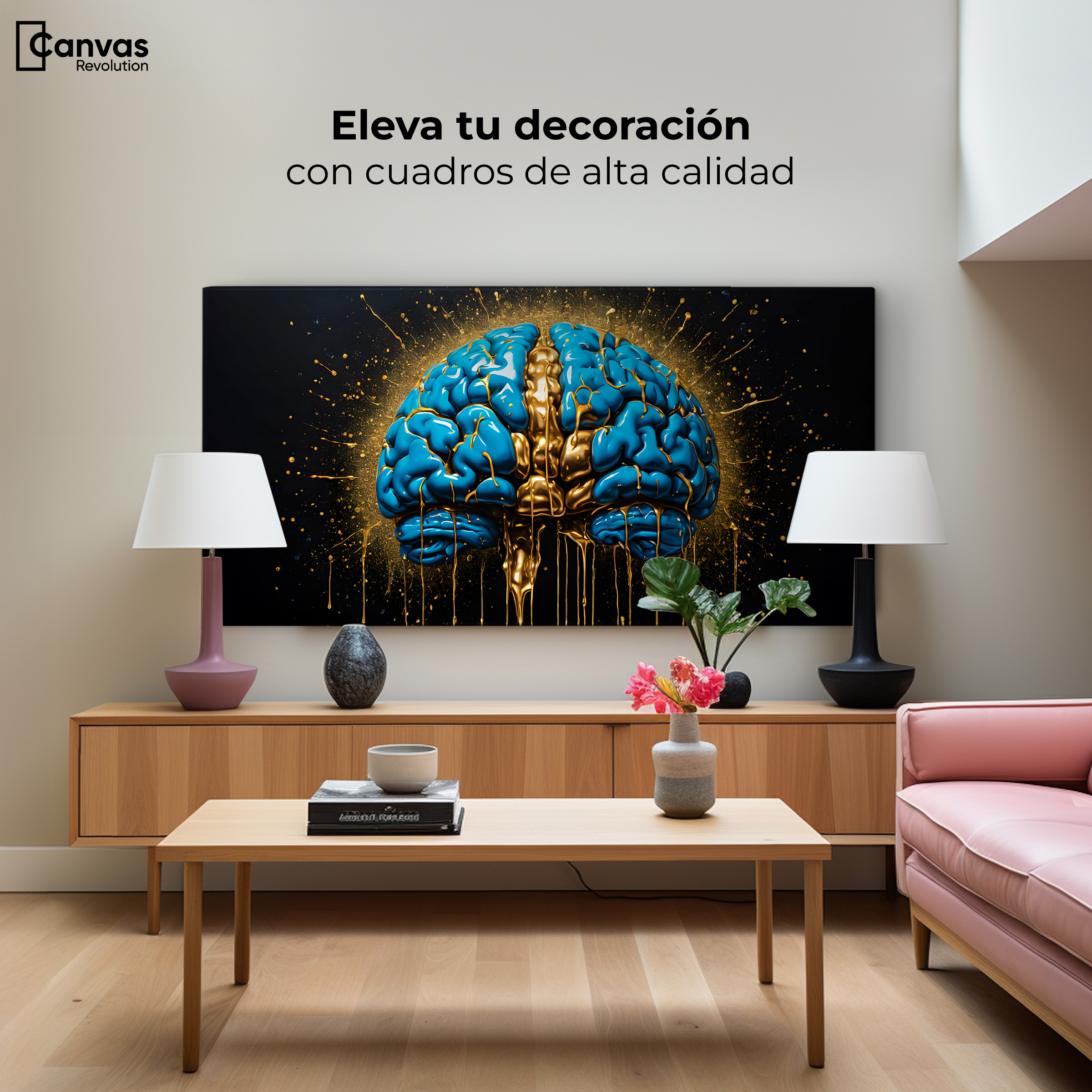 Foto 4 pulgar | Cuadro Decorativo Canvas Cerebro Luminoso 120x60