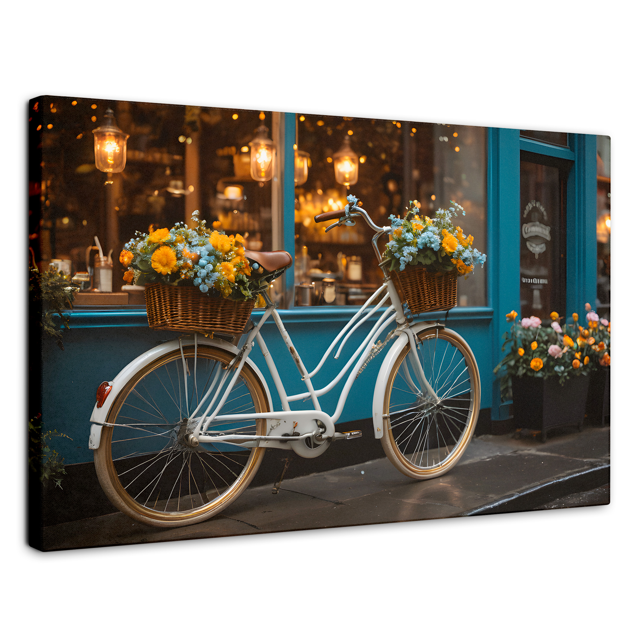 Cuadro Decorativo Canvas Bicicleta Floral 90x60