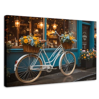 Foto 1 | Cuadro Decorativo Canvas Bicicleta Floral 90x60