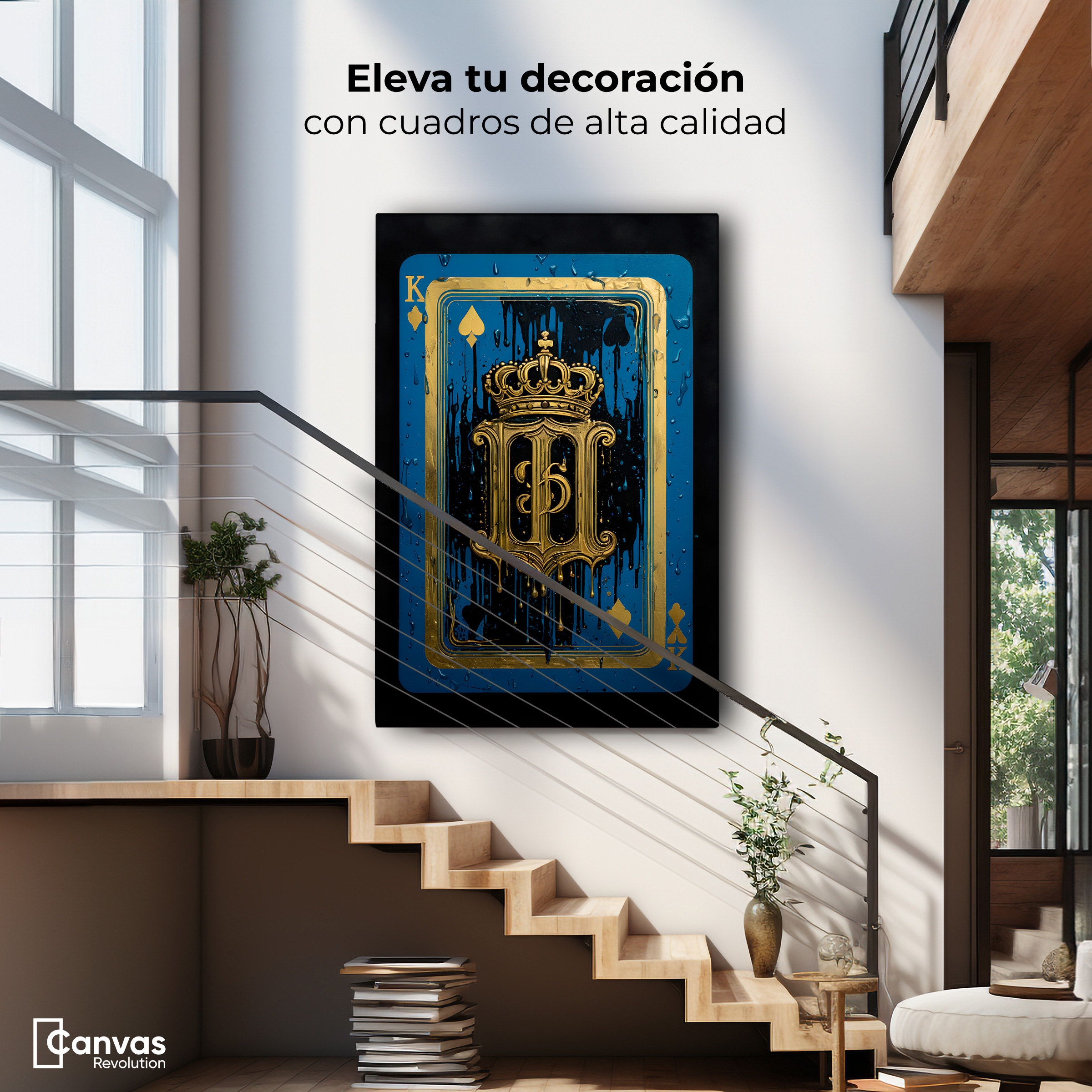 Foto 4 pulgar | Cuadro Decorativo Canvas Elegancia Azul Real 60x90