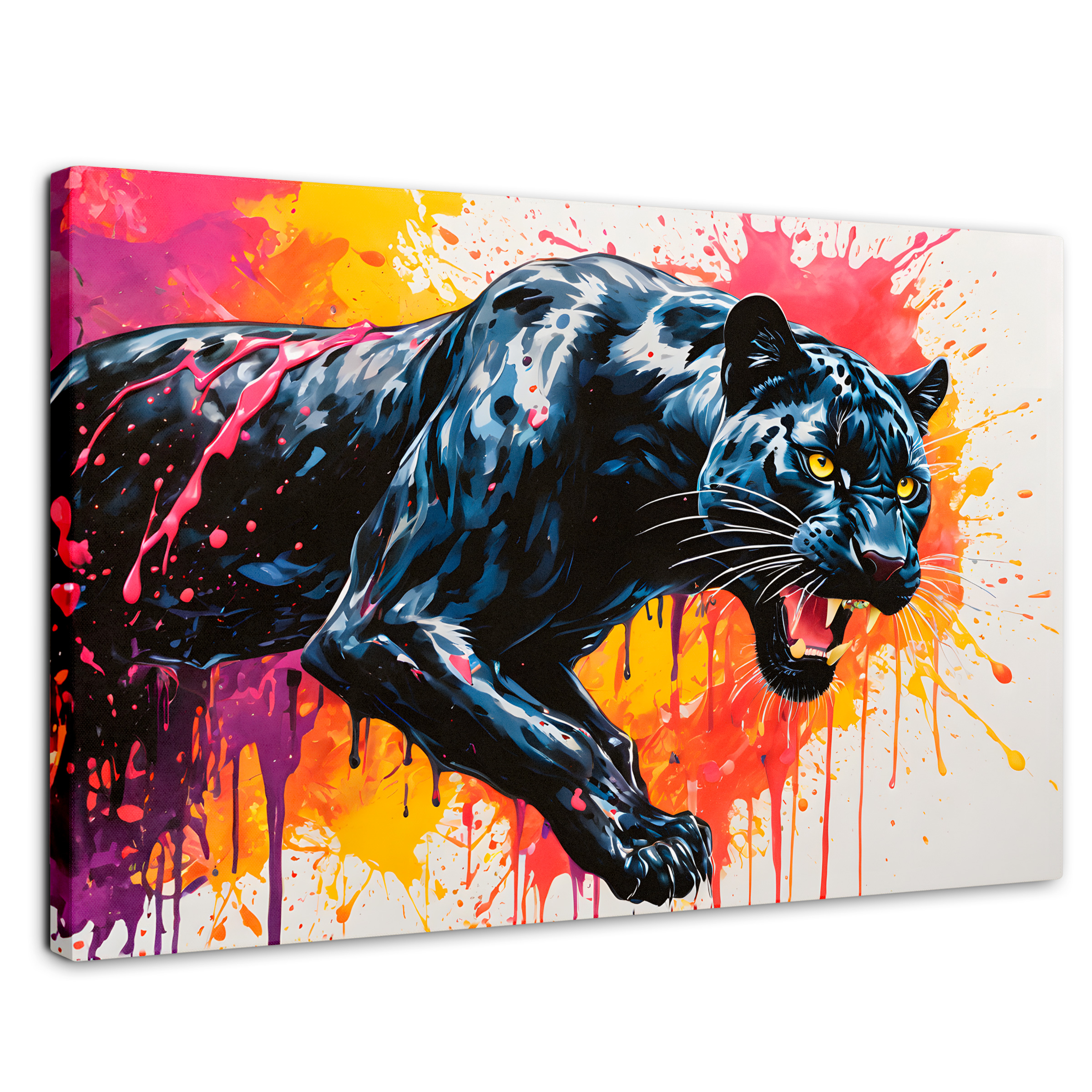 Cuadro Decorativo Canvas Pantera Colores 90x60