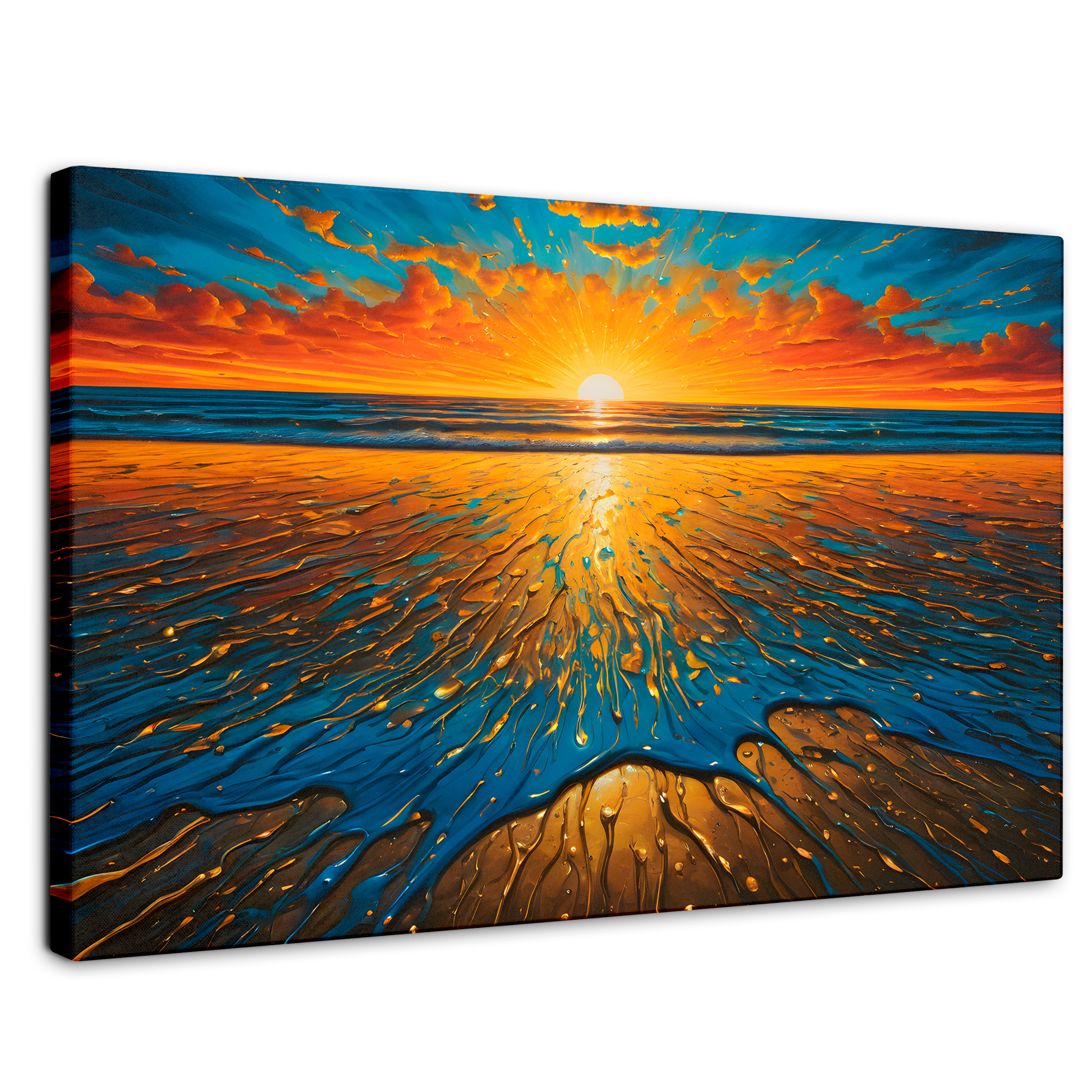 Foto 2 pulgar | Cuadro Decorativo Canvas Crepúsculo Dorado 90x60