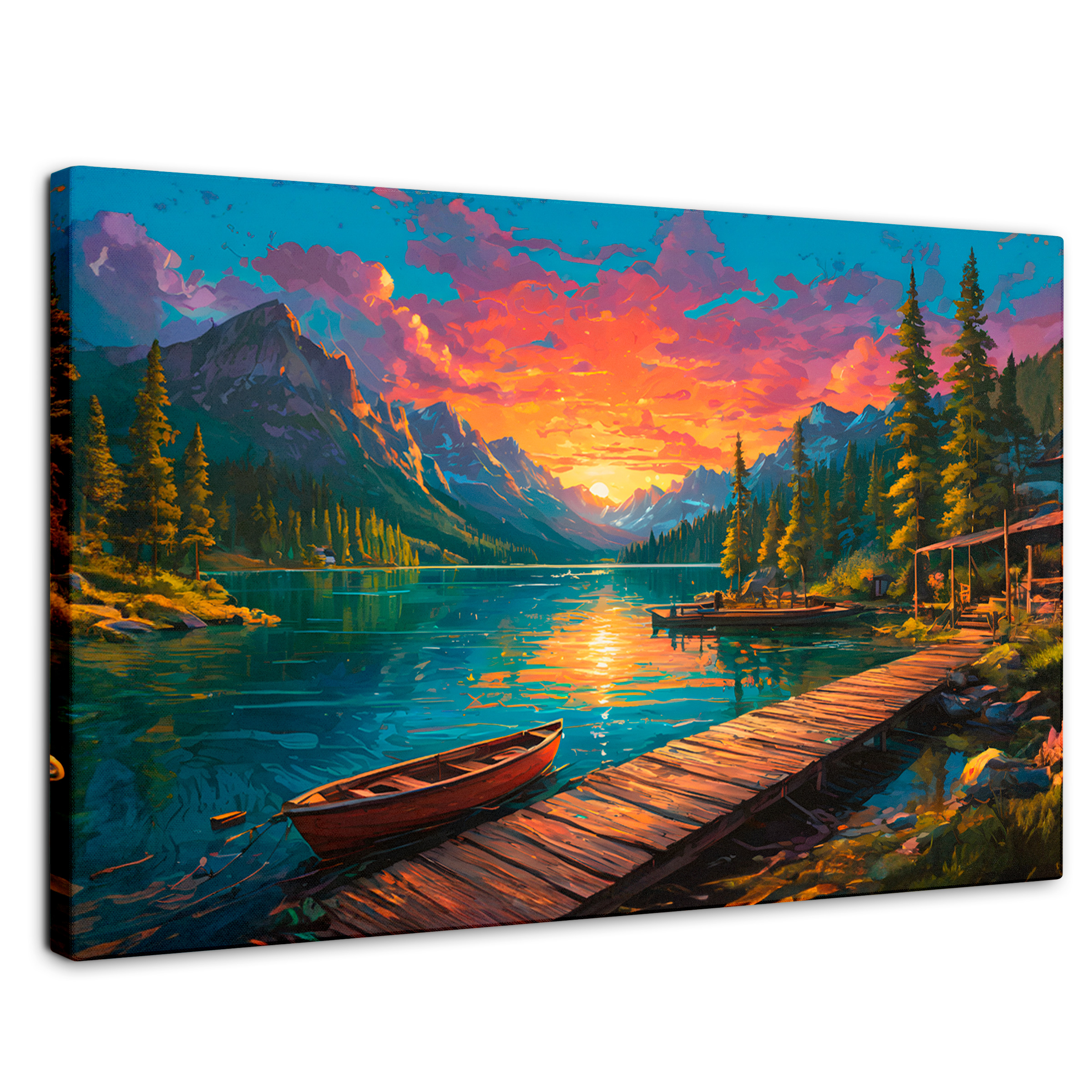 Cuadro Decorativo Canvas Atardecer Brillante 90x60