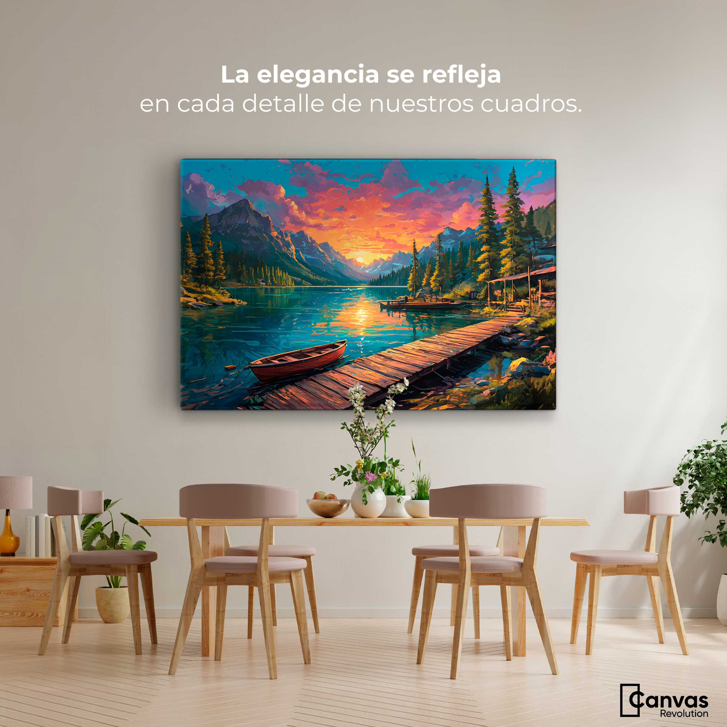 Foto 3 pulgar | Cuadro Decorativo Canvas Atardecer Brillante 90x60