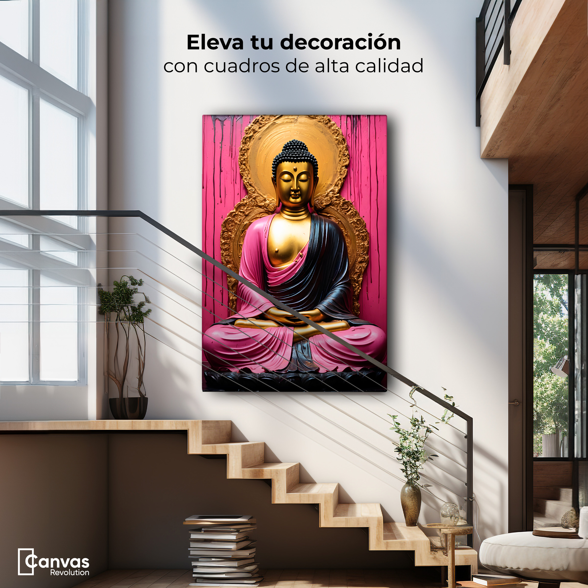 Foto 2 | Cuadro Decorativo Canvas Meditación Dorada 90x60