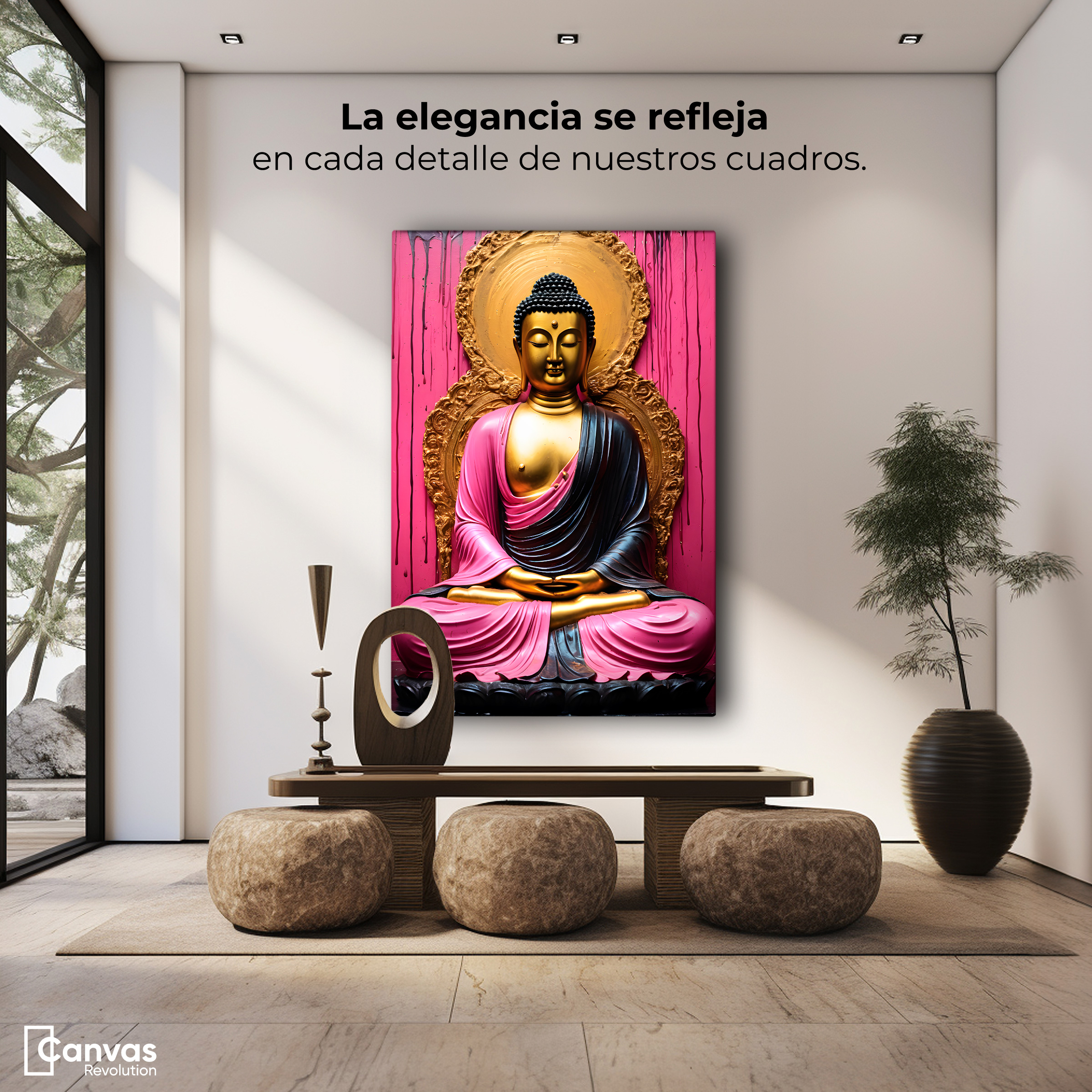 Foto 4 pulgar | Cuadro Decorativo Canvas Meditación Dorada 90x60