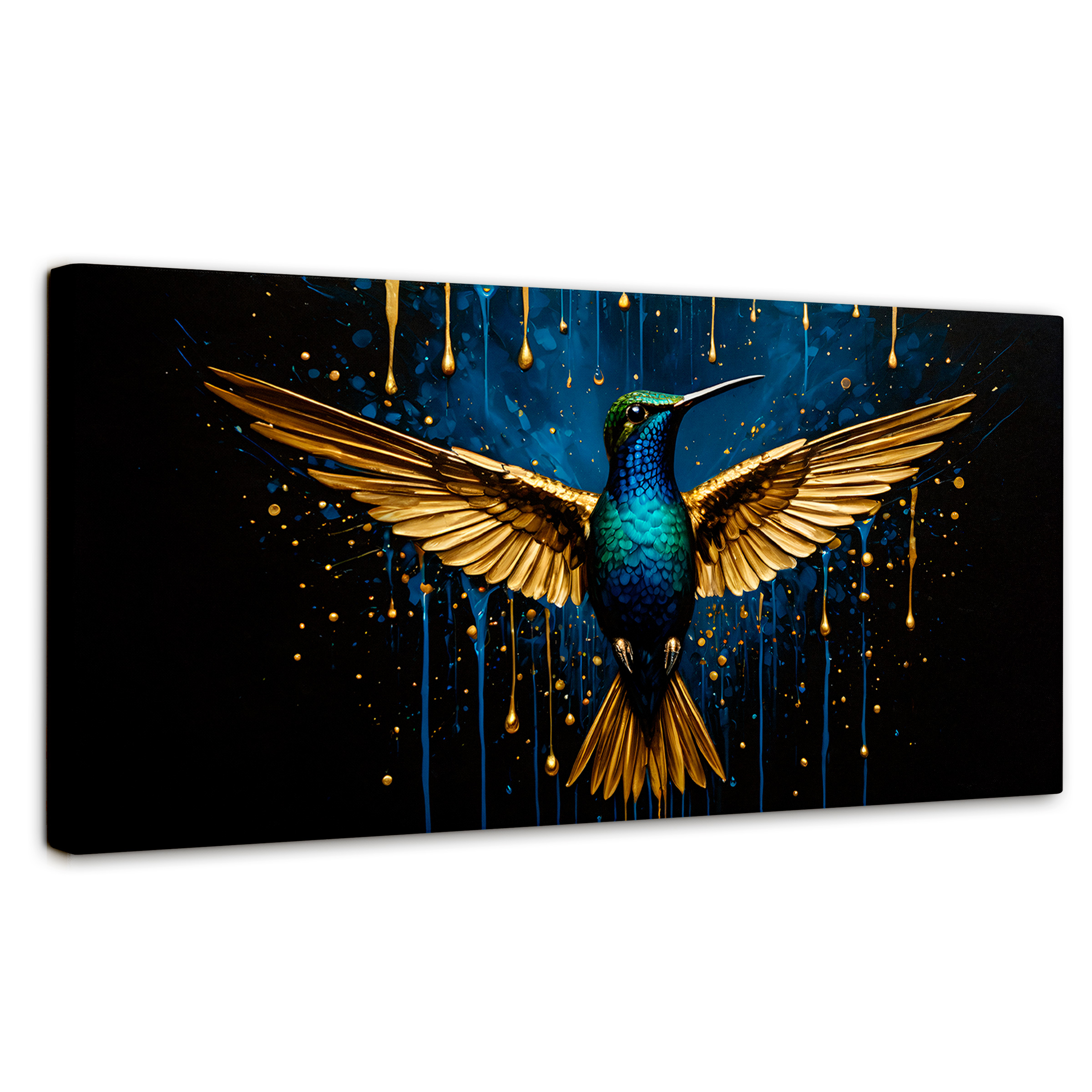 Cuadro Decorativo Canvas Colibrí Destellos 120x60