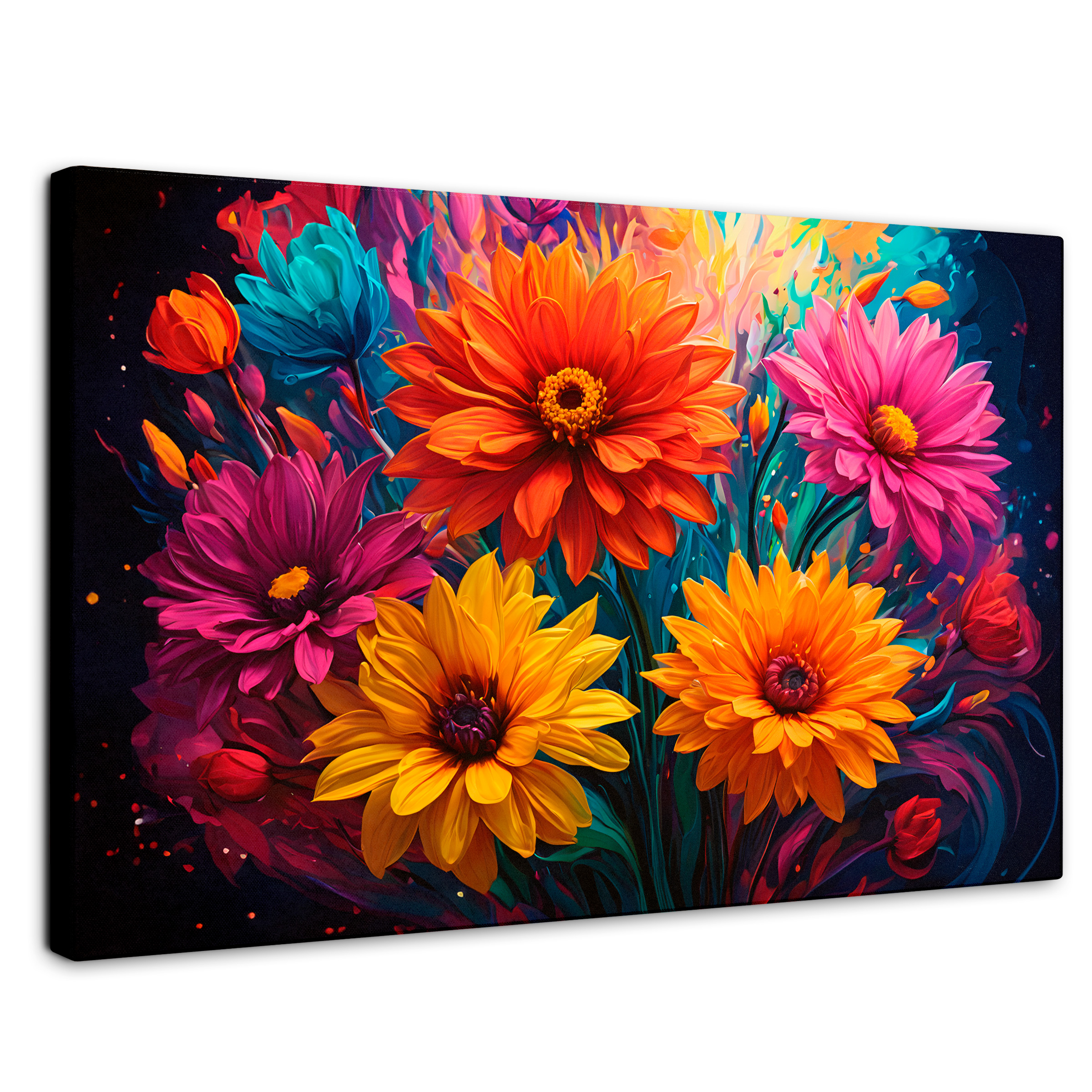 Cuadro Decorativo Canvas Explosión Flores 90x60