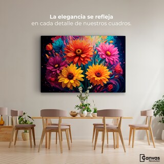 Foto 2 | Cuadro Decorativo Canvas Explosión Flores 90x60