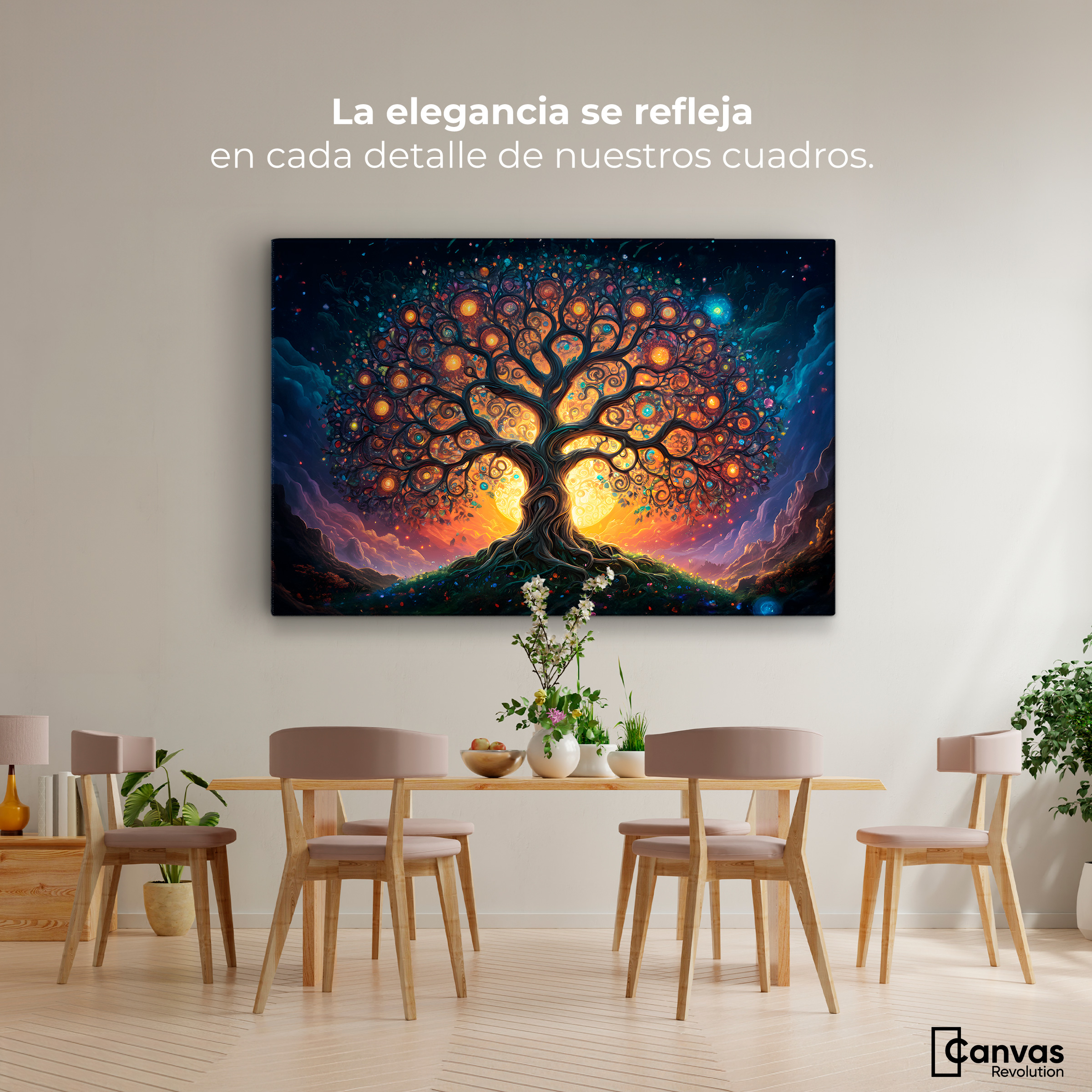 Foto 3 pulgar | Cuadro Decorativo Canvas Árbol Luz Eterna 90x60