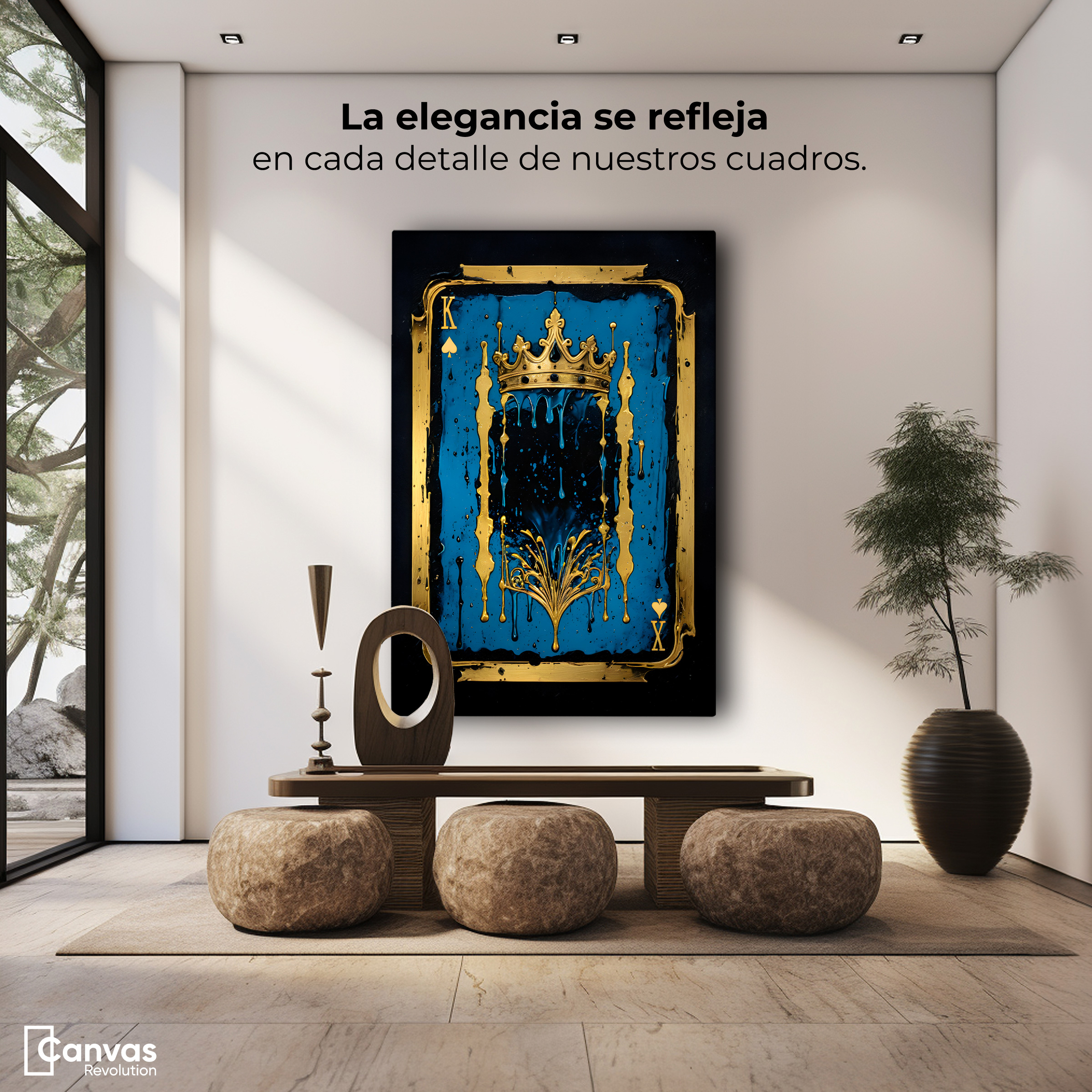 Foto 2 | Cuadro Decorativo Canvas Nobleza Azul Oro 60x90