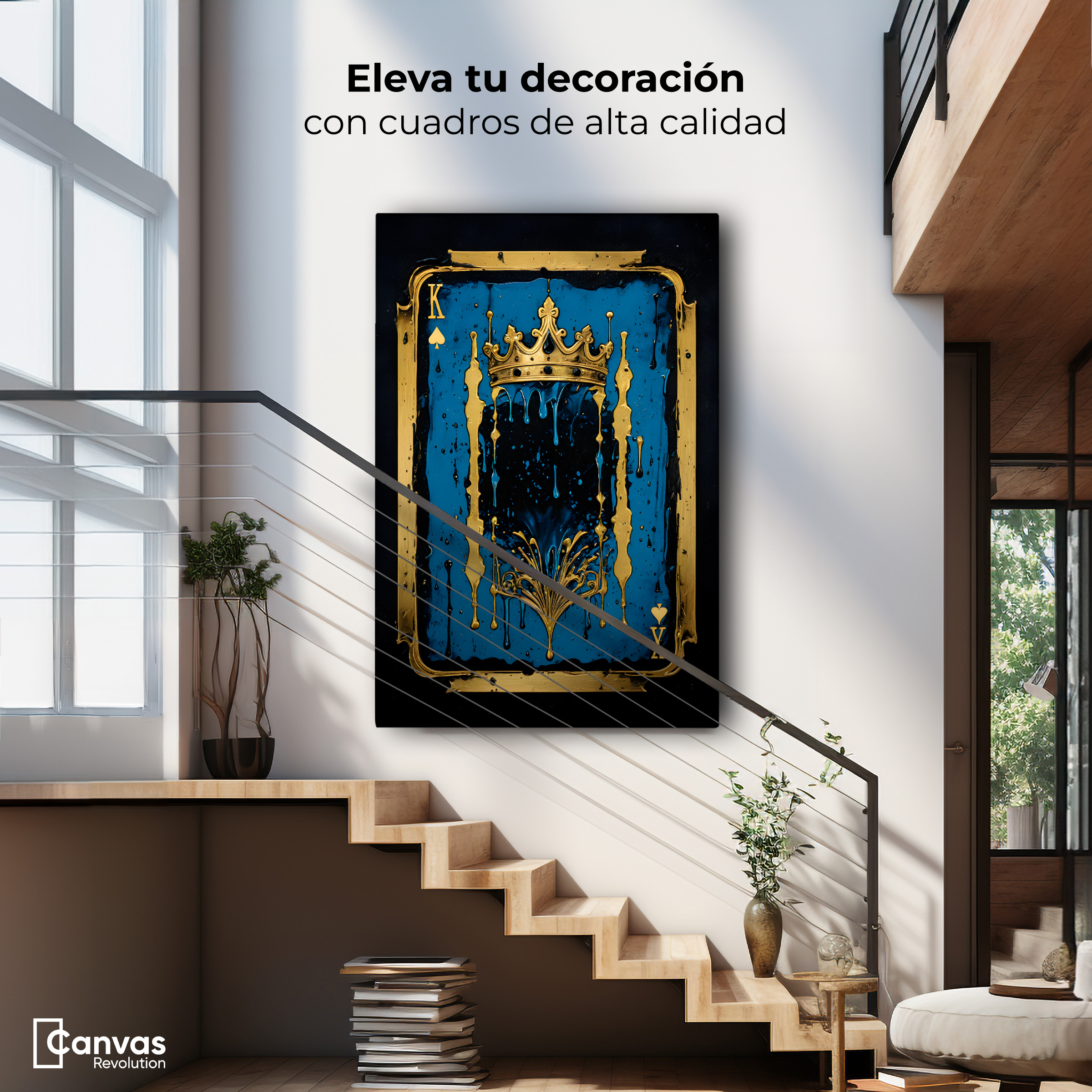 Foto 4 pulgar | Cuadro Decorativo Canvas Nobleza Azul Oro 60x90