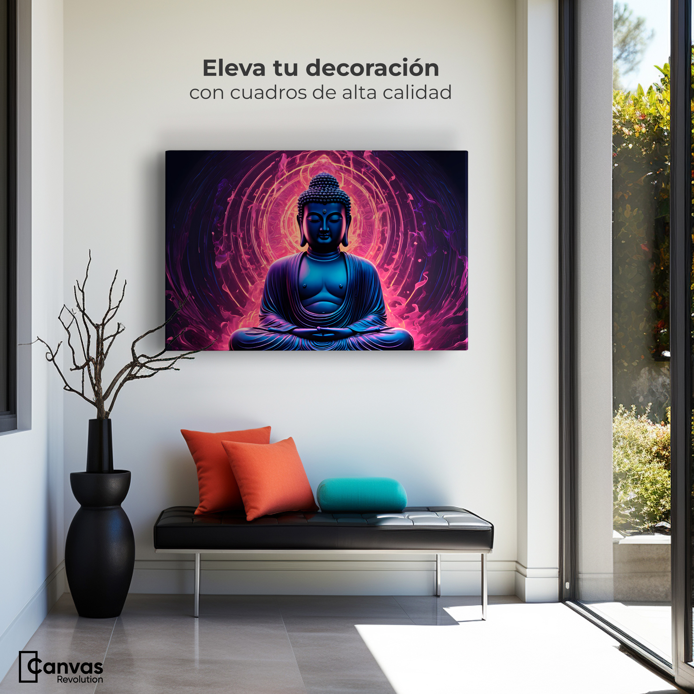 Foto 4 pulgar | Cuadro Decorativo Canvas Buda Iluminación 90x60