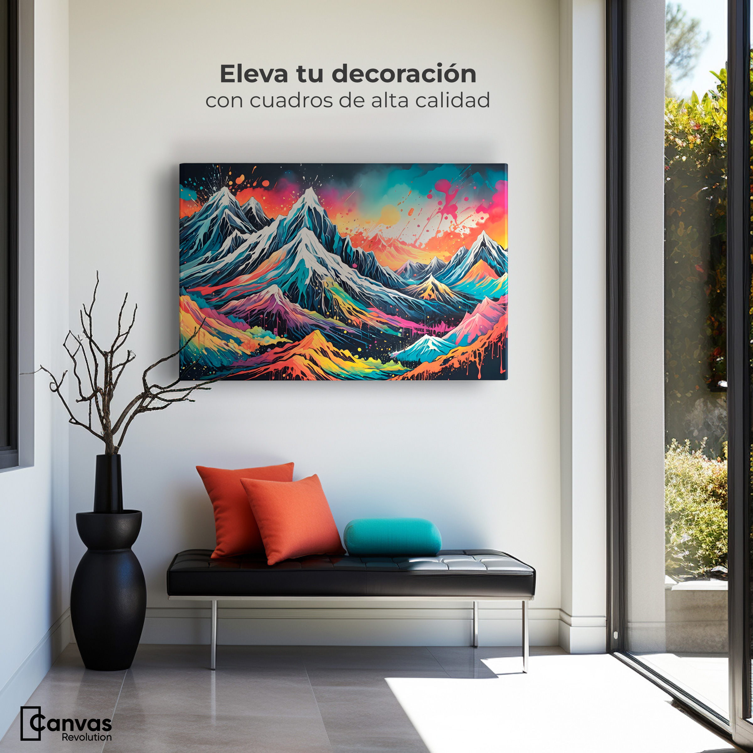 Foto 4 pulgar | Cuadro Decorativo Canvas Explosión Montañas 90x60