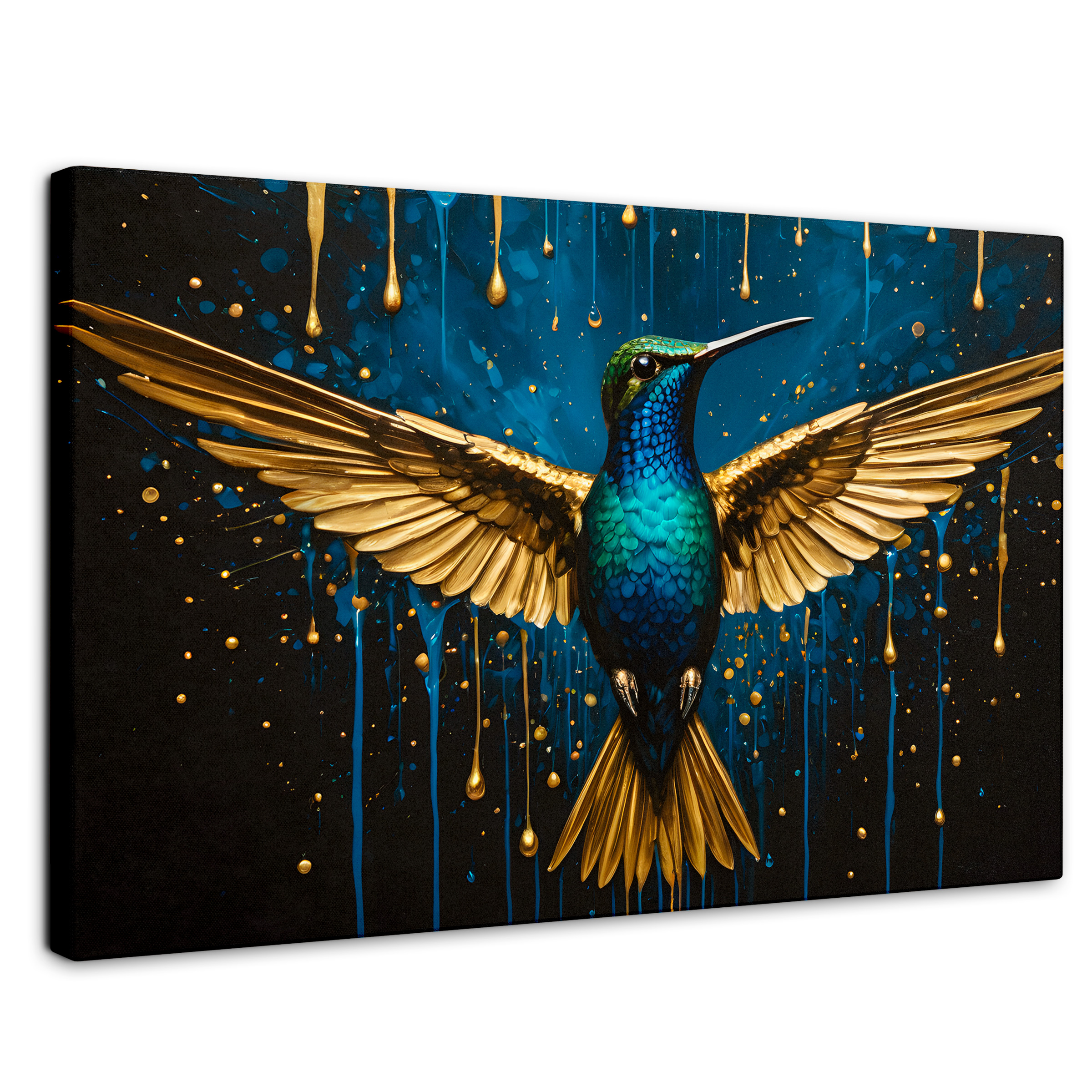 Cuadro Decorativo Canvas Colibrí Destellos 90x60