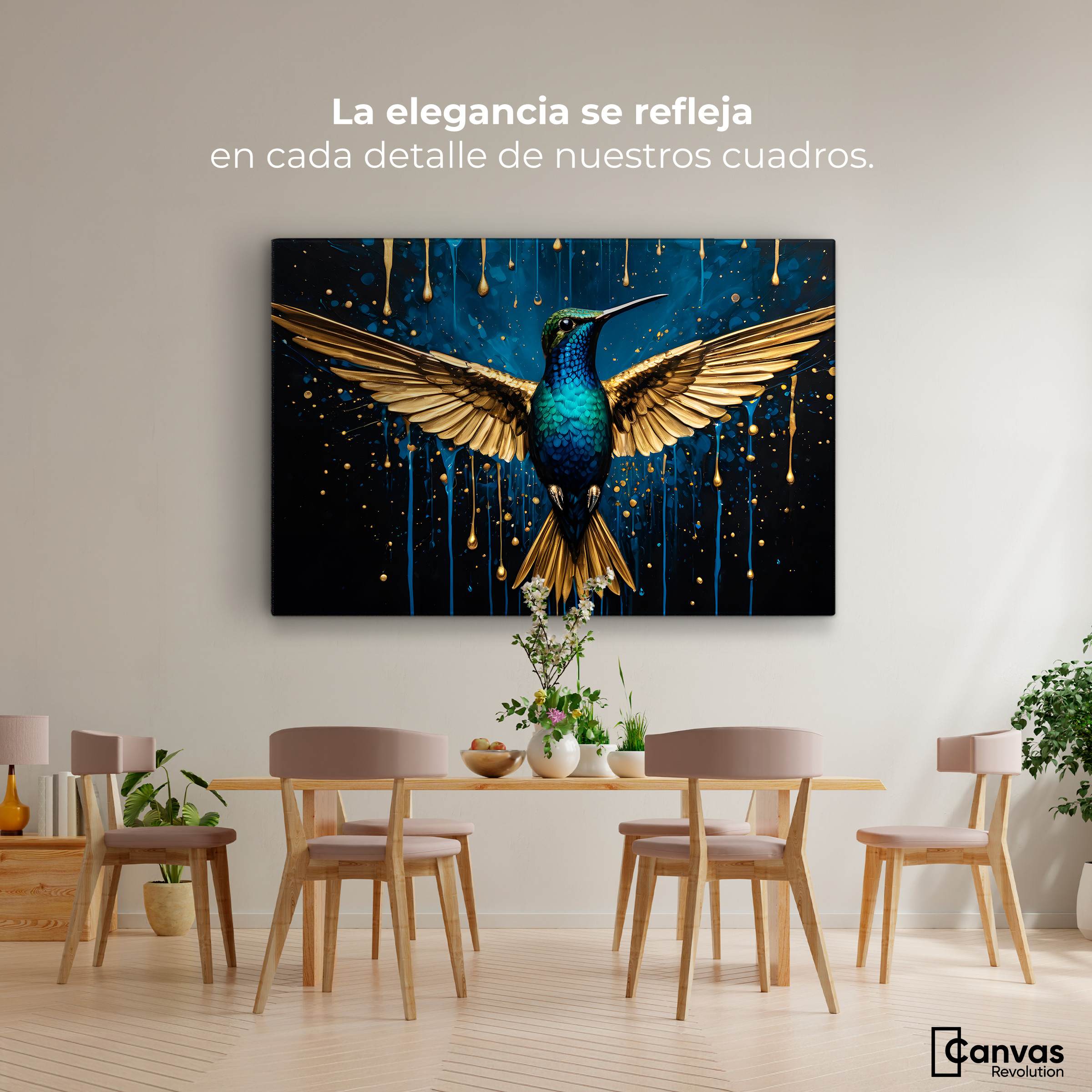 Foto 2 | Cuadro Decorativo Canvas Colibrí Destellos 90x60