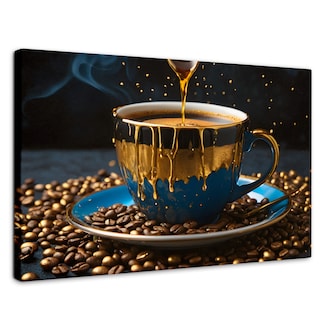 Foto 1 | Cuadro Decorativo Canvas Café Azul Zafiro 90x60
