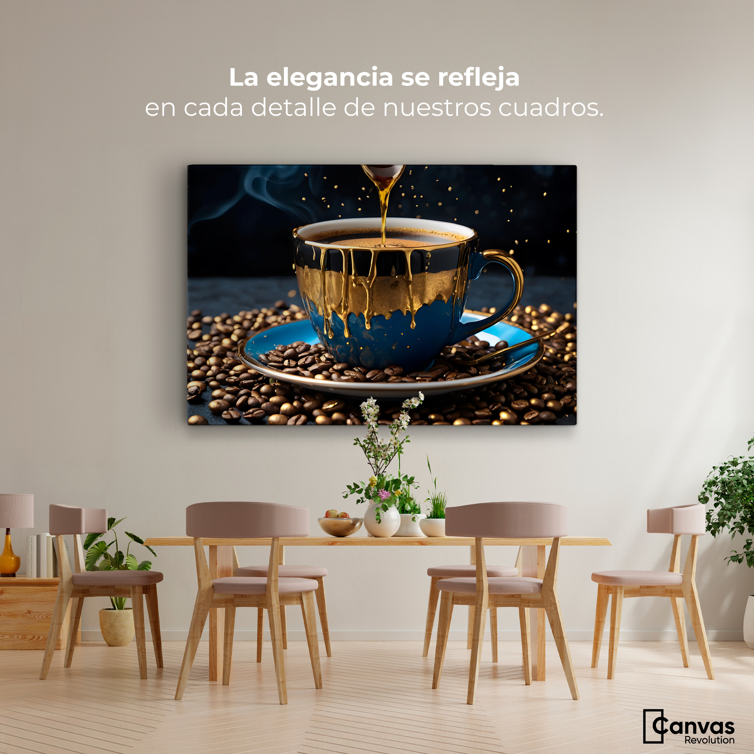 Foto 3 pulgar | Cuadro Decorativo Canvas Café Azul Zafiro 90x60