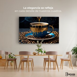 Foto 2 | Cuadro Decorativo Canvas Café Azul Zafiro 90x60