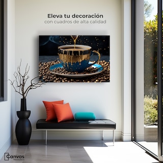 Foto 3 | Cuadro Decorativo Canvas Café Azul Zafiro 90x60