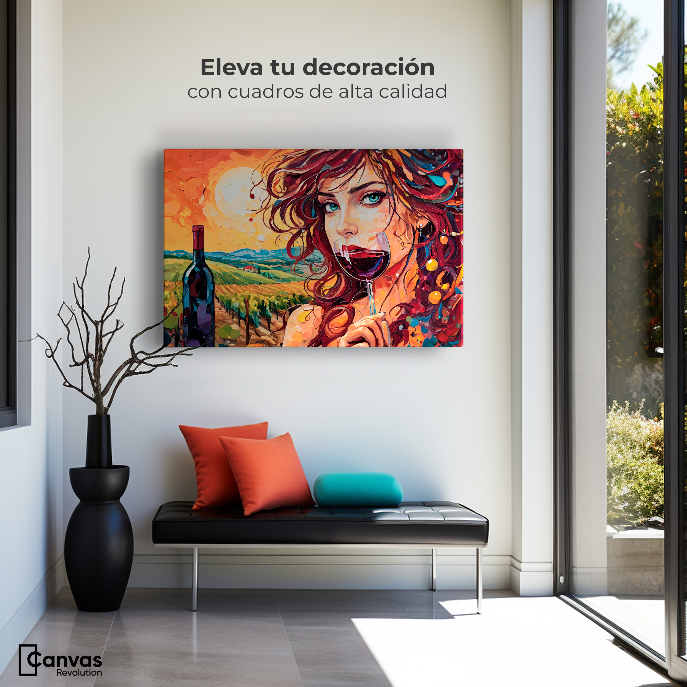 Foto 4 pulgar | Cuadro Decorativo Canvas Brindis Bajo Sol 90x60