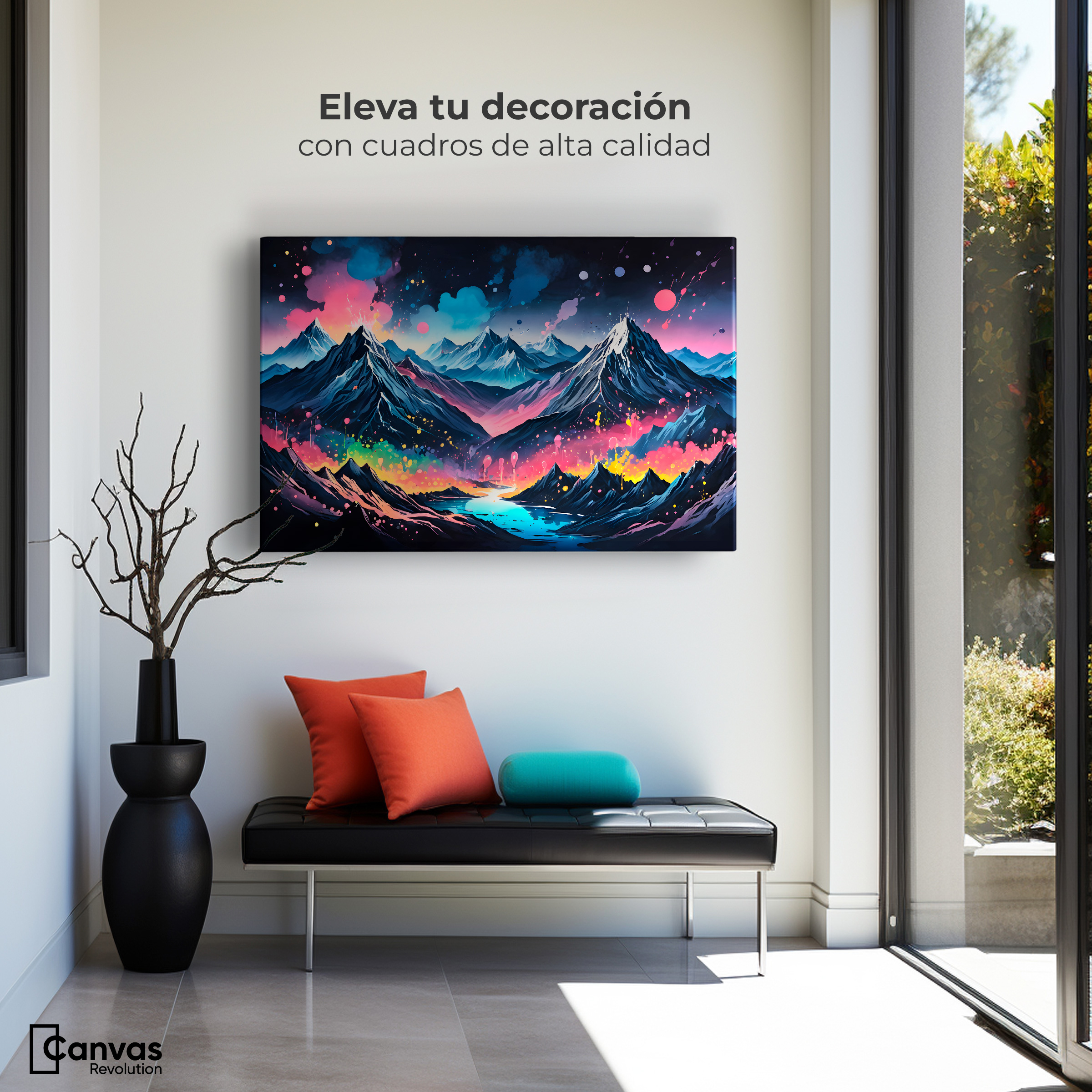 Foto 4 pulgar | Cuadro Decorativo Canvas Montañas Oscuras 90x60