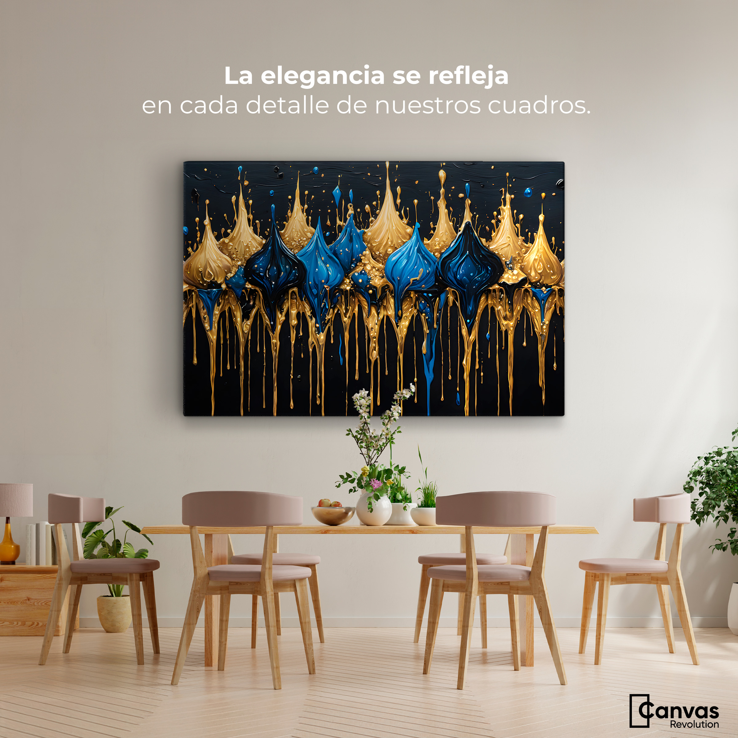 Foto 2 | Cuadro Decorativo Canvas Esplendor Dorado 90x60