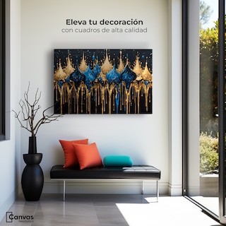 Foto 3 | Cuadro Decorativo Canvas Esplendor Dorado 90x60