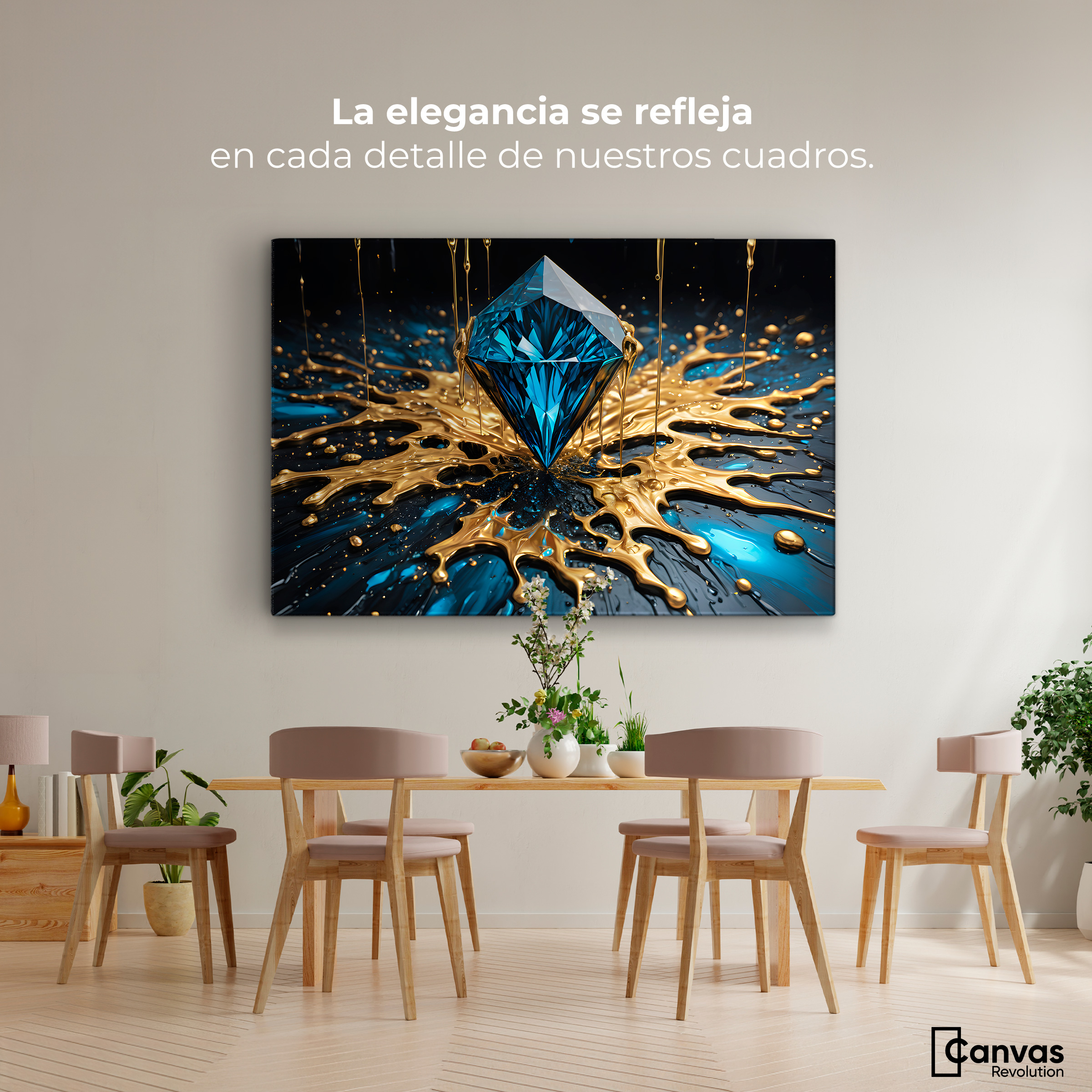 Foto 2 | Cuadro Decorativo Canvas Joya Azul Zafiro 90x60