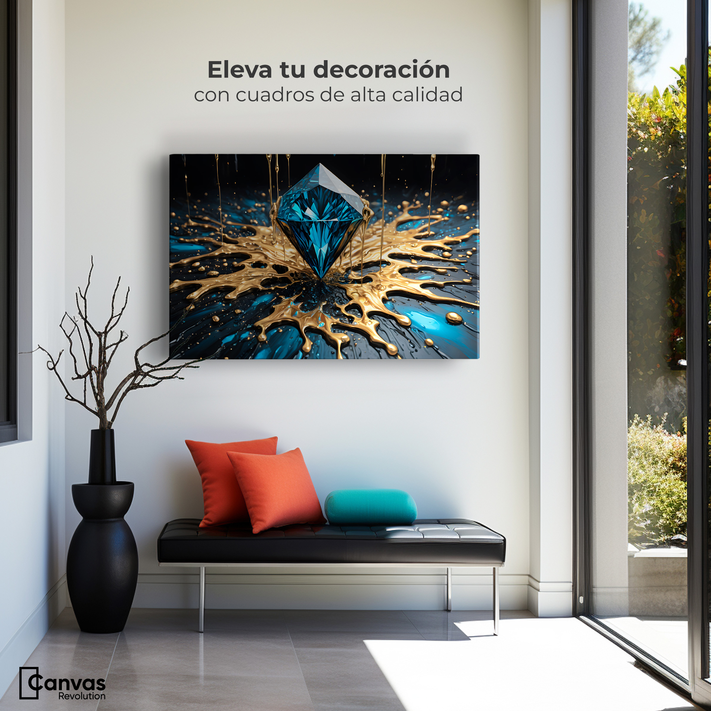 Foto 4 pulgar | Cuadro Decorativo Canvas Joya Azul Zafiro 90x60