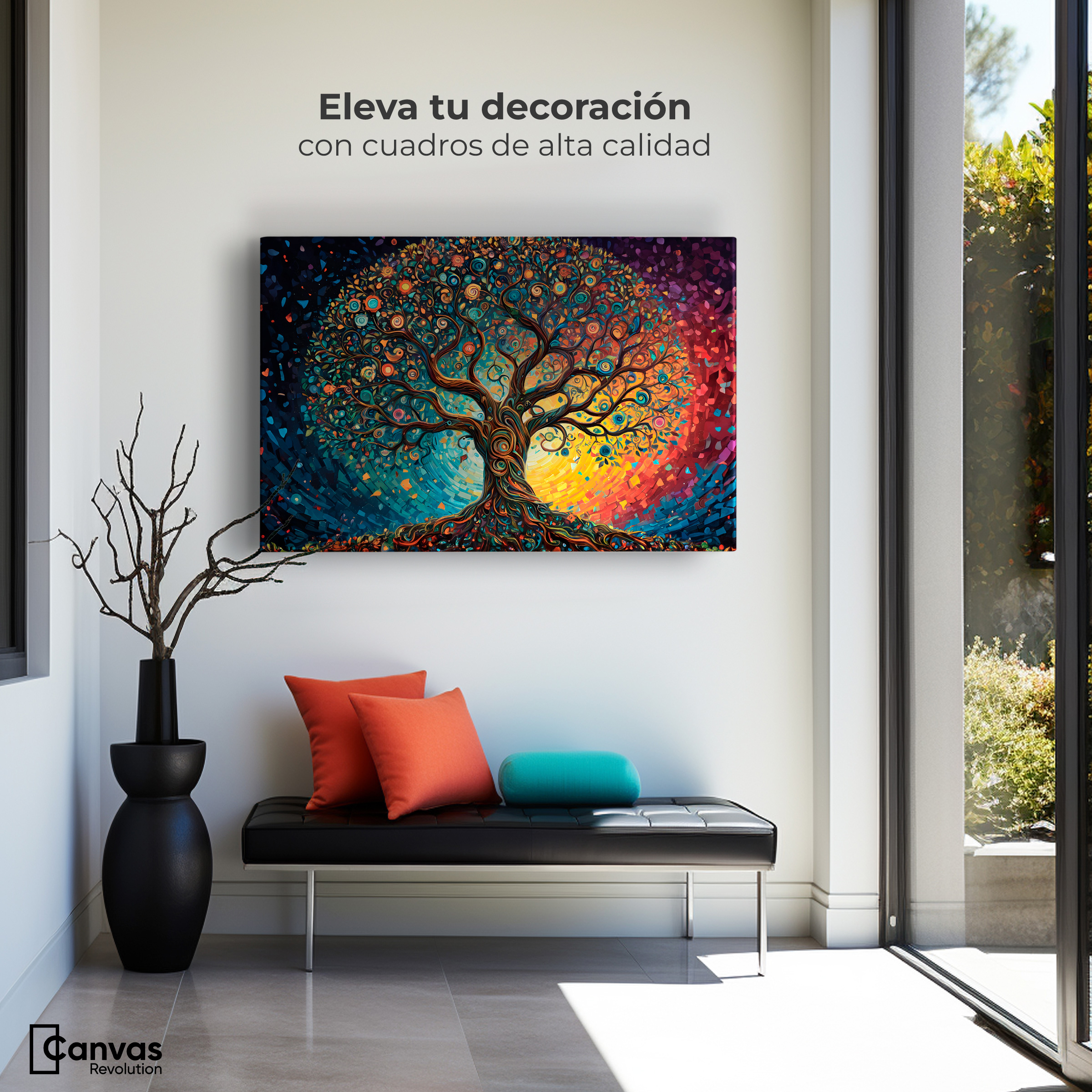 Foto 4 pulgar | Cuadro Decorativo Canvas Árbol Hoja Vibrante 90x60