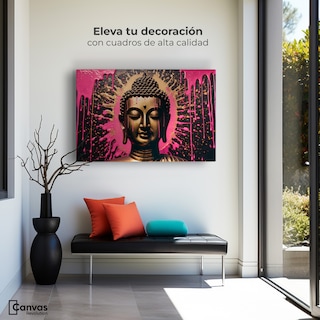 Foto 3 | Cuadro Decorativo Canvas Reflejos Oro Rosa 90x60