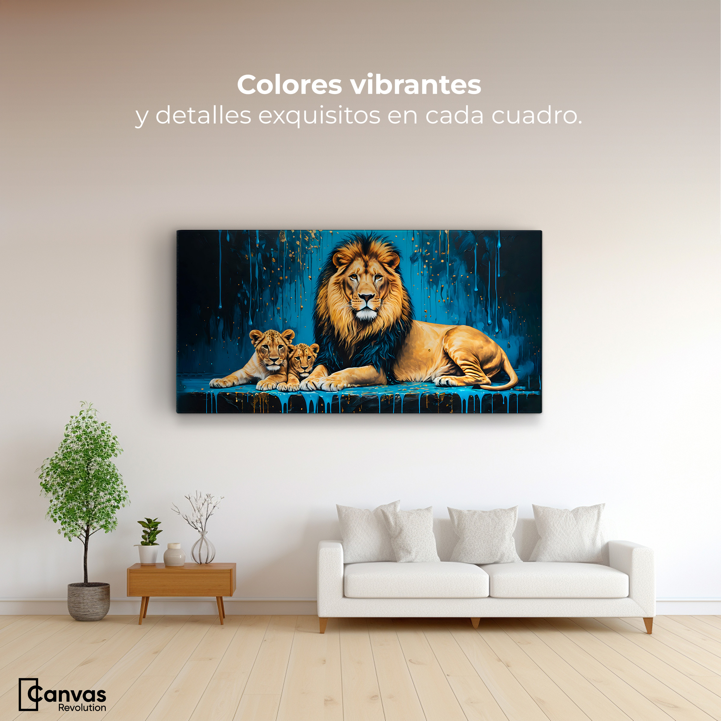 Foto 2 | Cuadro Decorativo Canvas León Panorámico 120x60