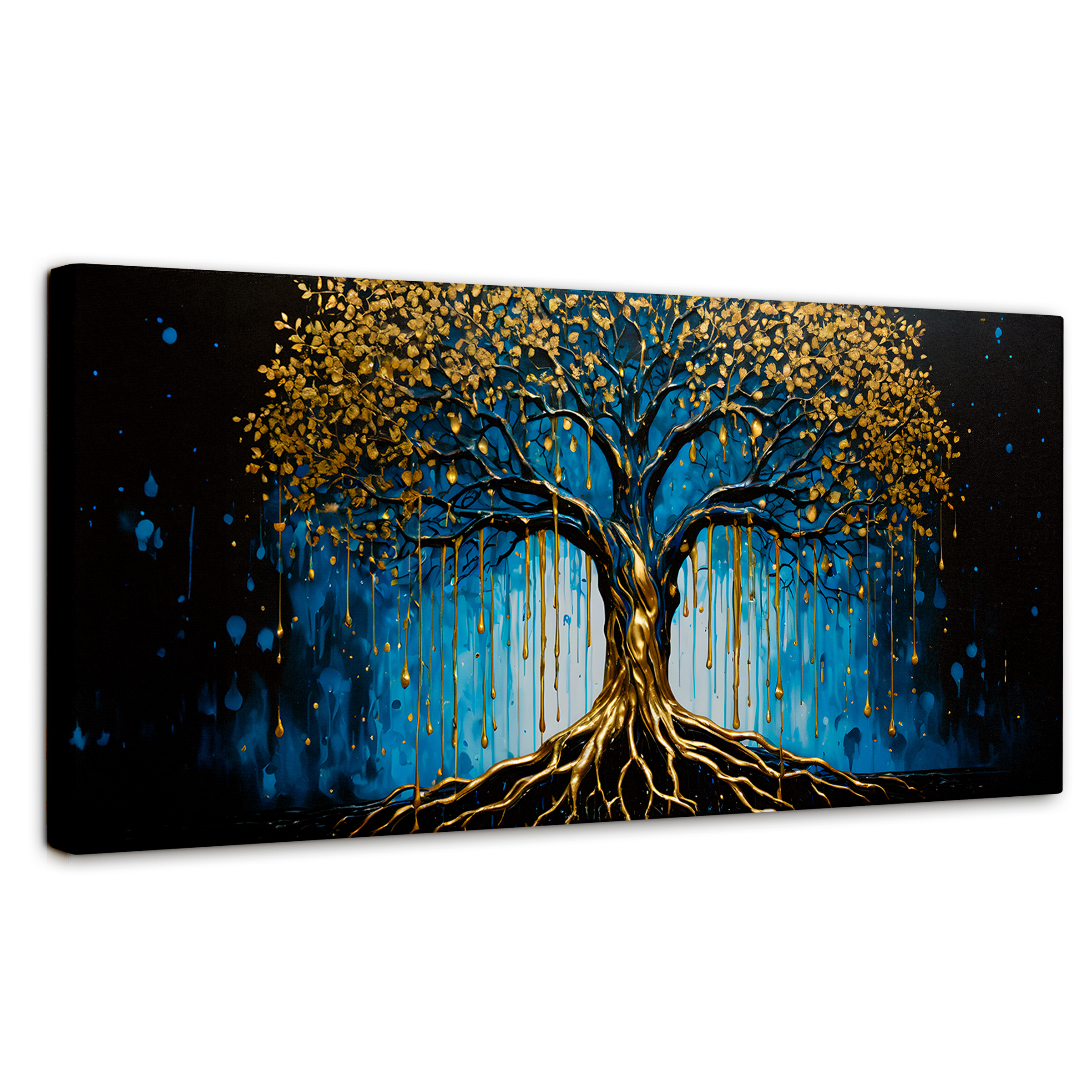 Foto 2 pulgar | Cuadro Decorativo Canvas Arbol Alma Dorada 120x60