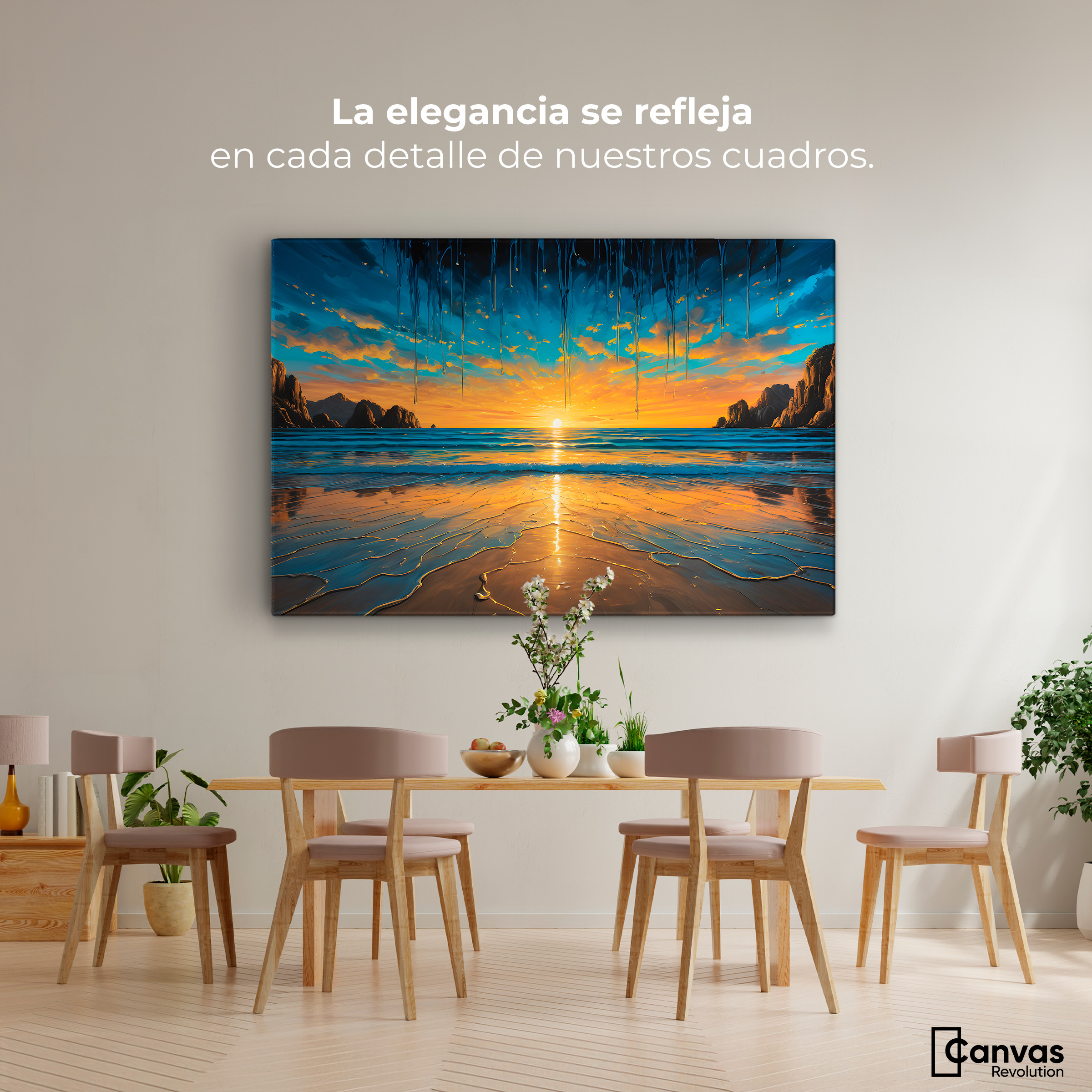 Foto 2 | Cuadro Decorativo Canvas Tranquilidad Dorada 90x60