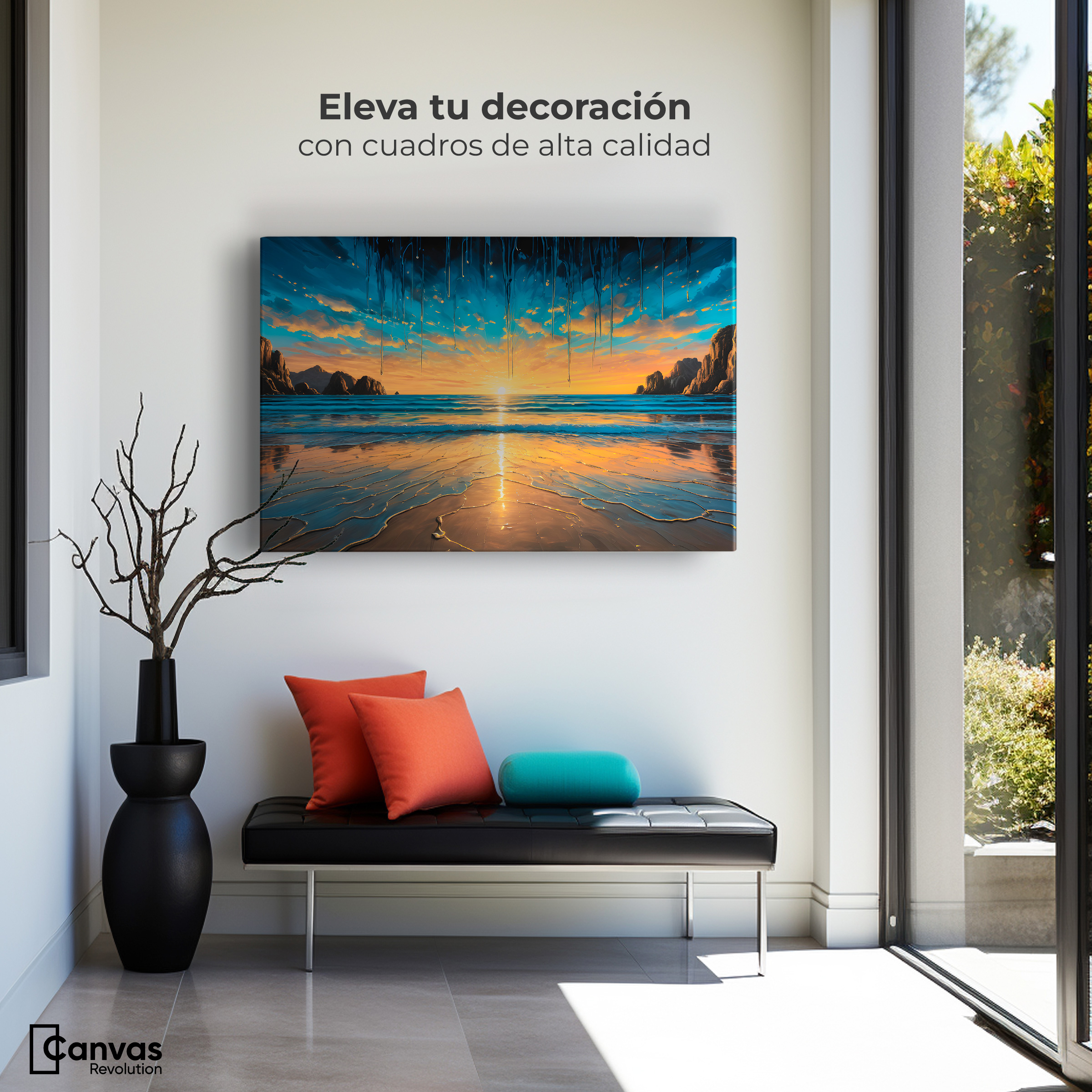 Foto 4 pulgar | Cuadro Decorativo Canvas Tranquilidad Dorada 90x60