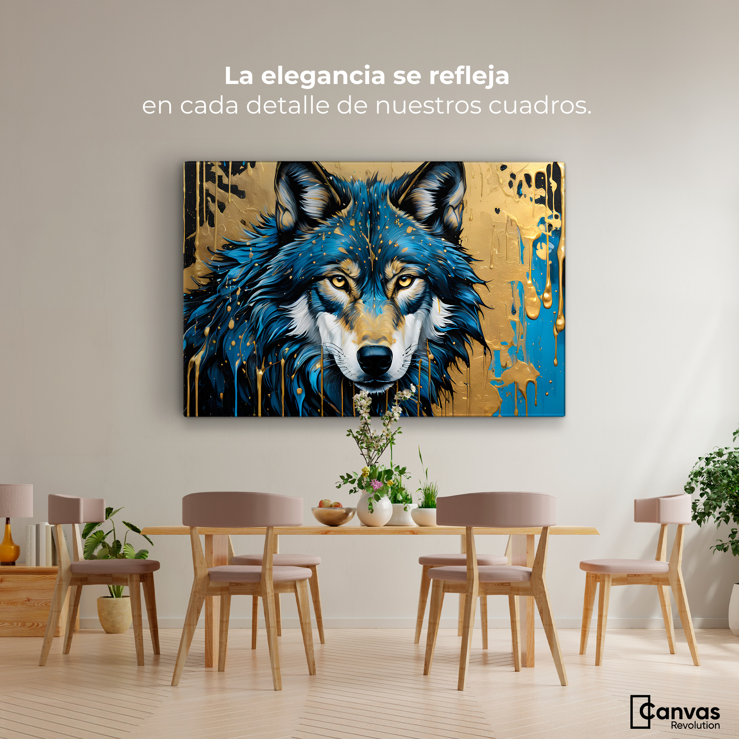 Foto 2 | Cuadro Decorativo Canvas Lobo Majestuoso 90x60