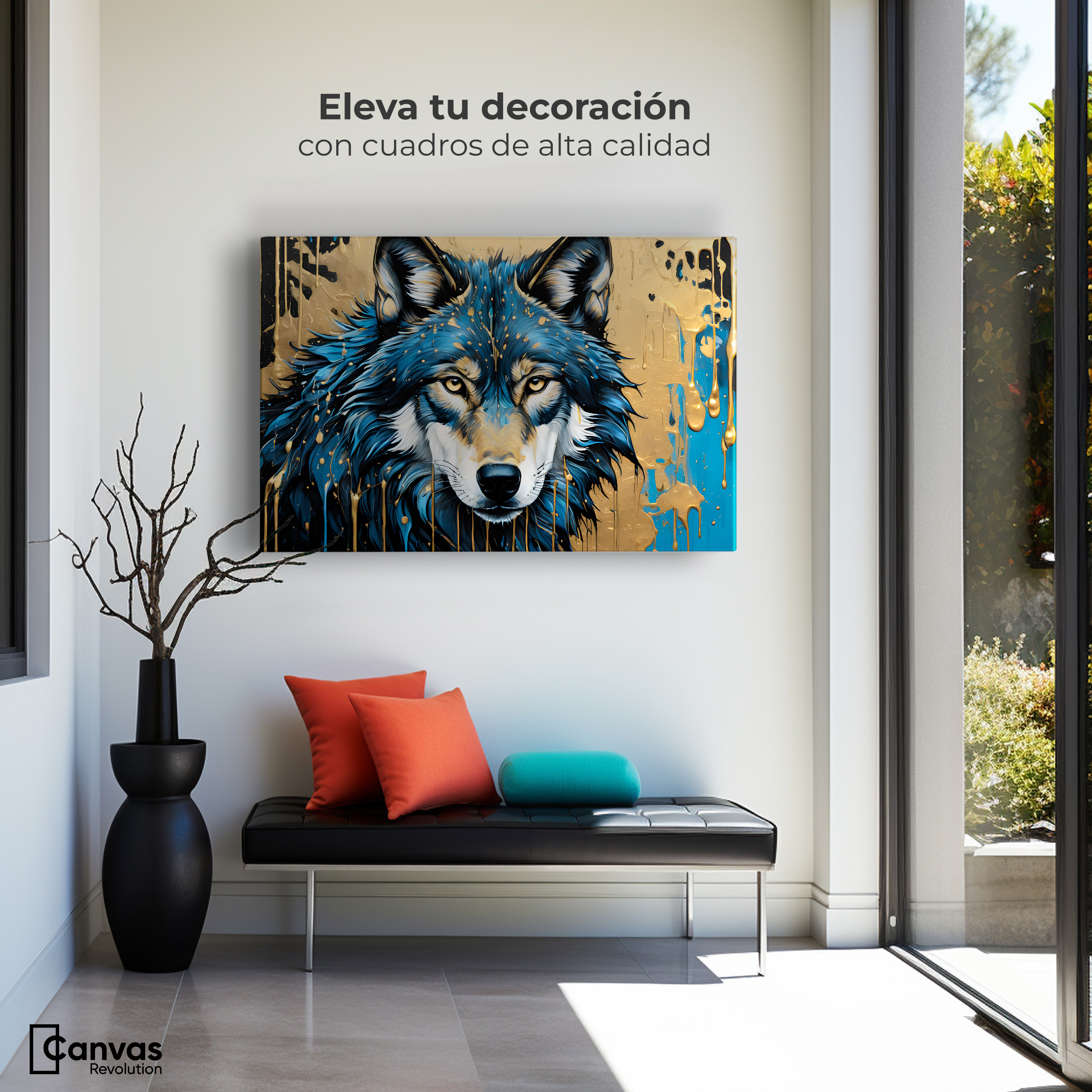 Foto 3 | Cuadro Decorativo Canvas Lobo Majestuoso 90x60