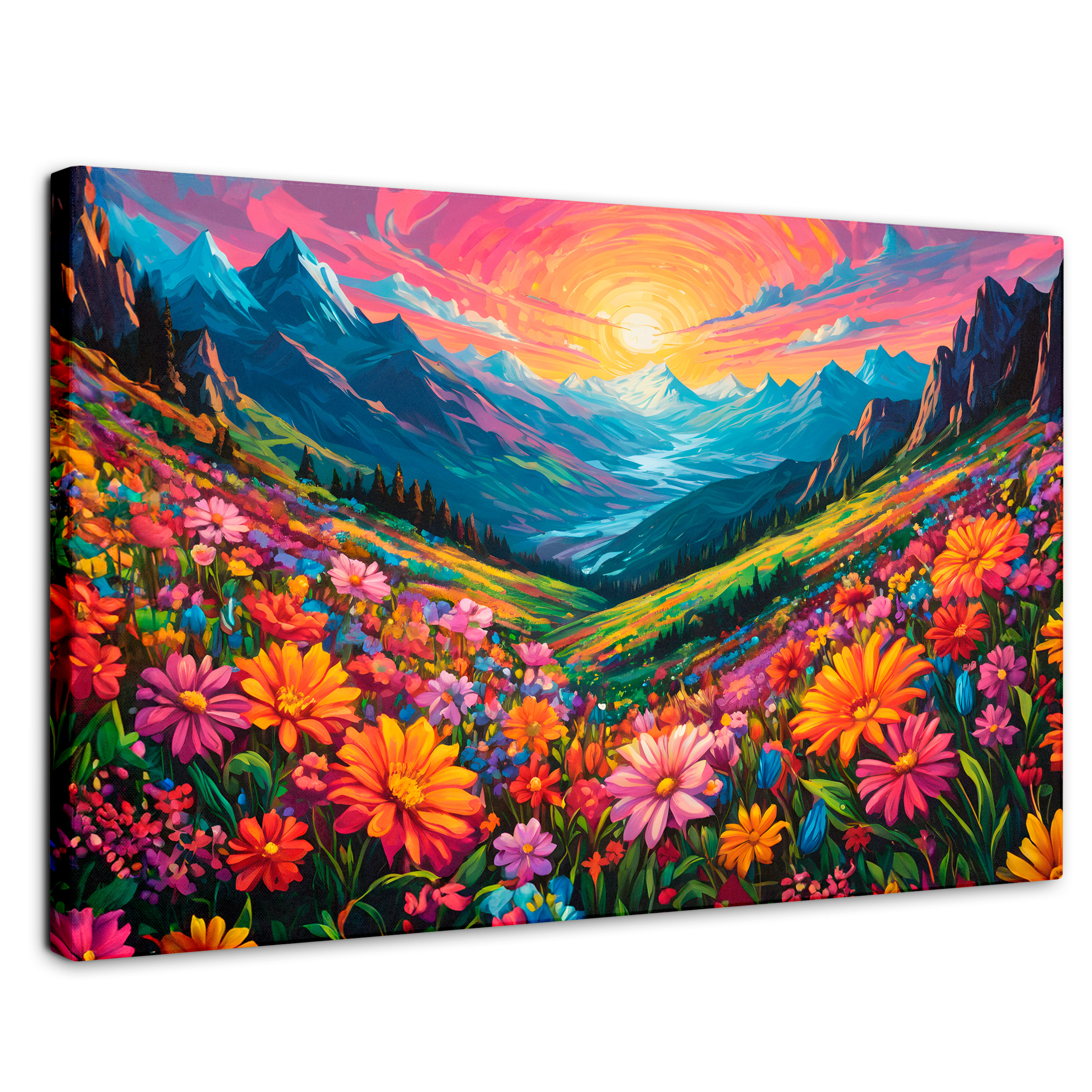 Cuadro Decorativo Canvas Pradera Colores 90x60