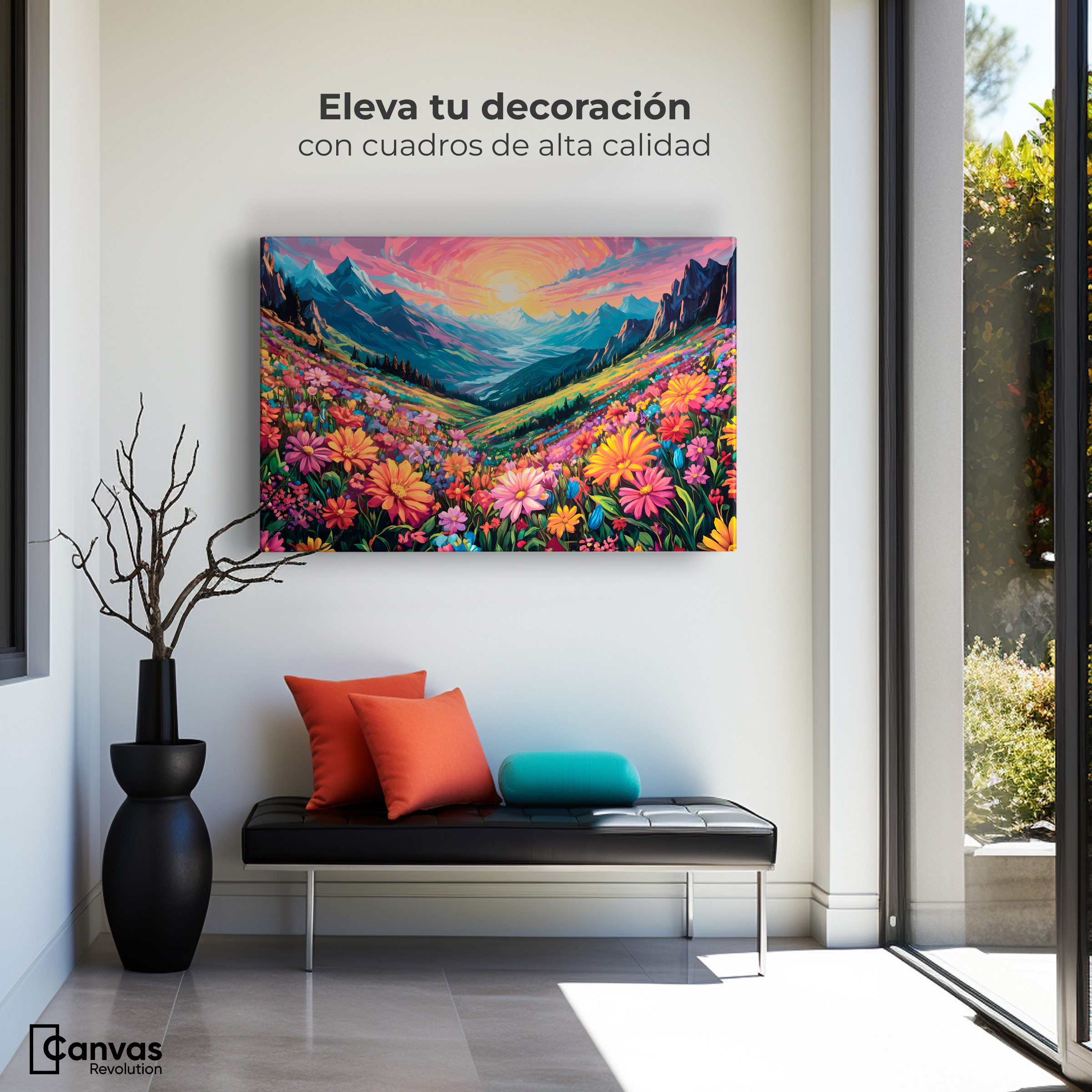 Foto 4 pulgar | Cuadro Decorativo Canvas Pradera Colores 90x60