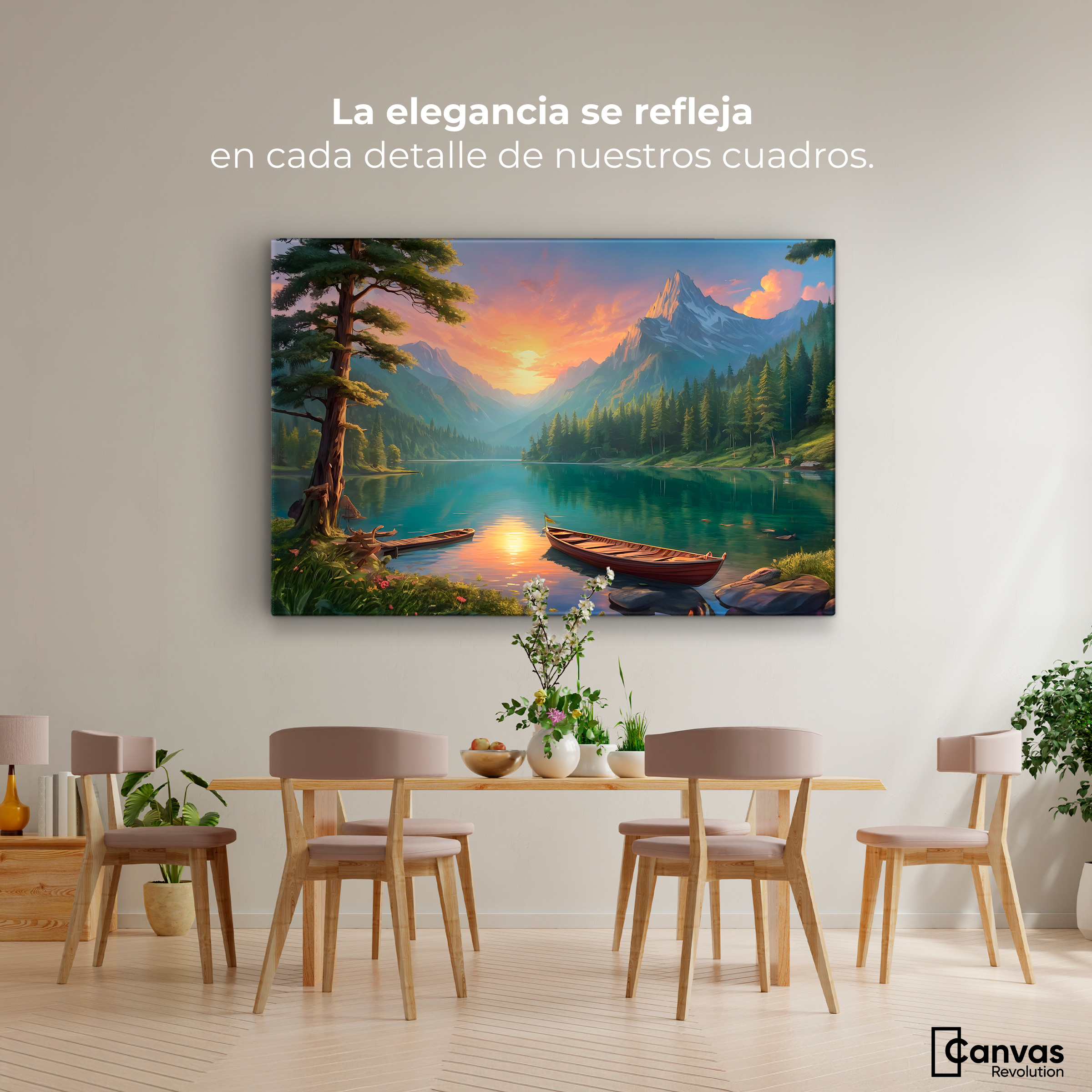 Foto 2 | Cuadro Decorativo Canvas Atardecer Sereno 90x60