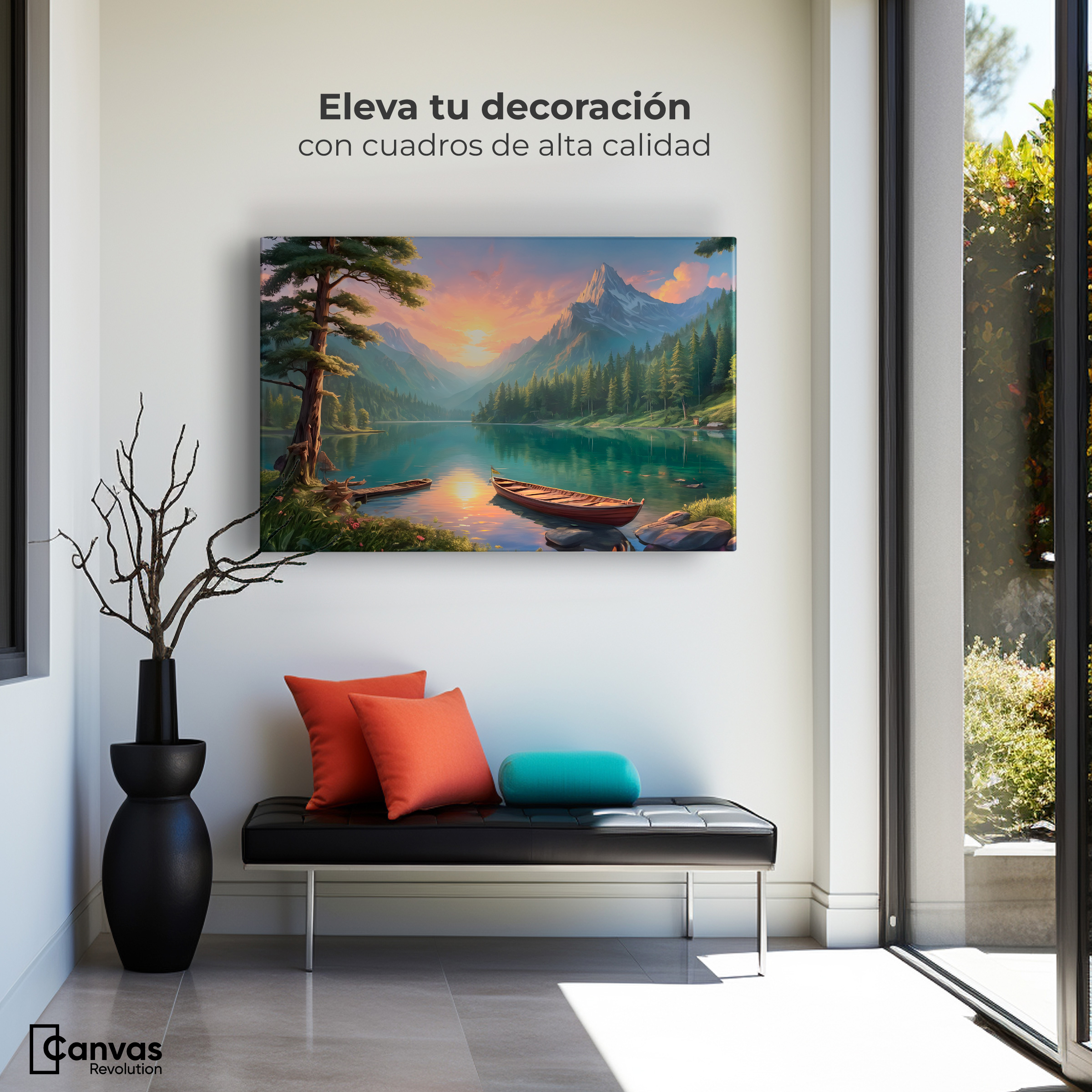 Foto 4 pulgar | Cuadro Decorativo Canvas Atardecer Sereno 90x60