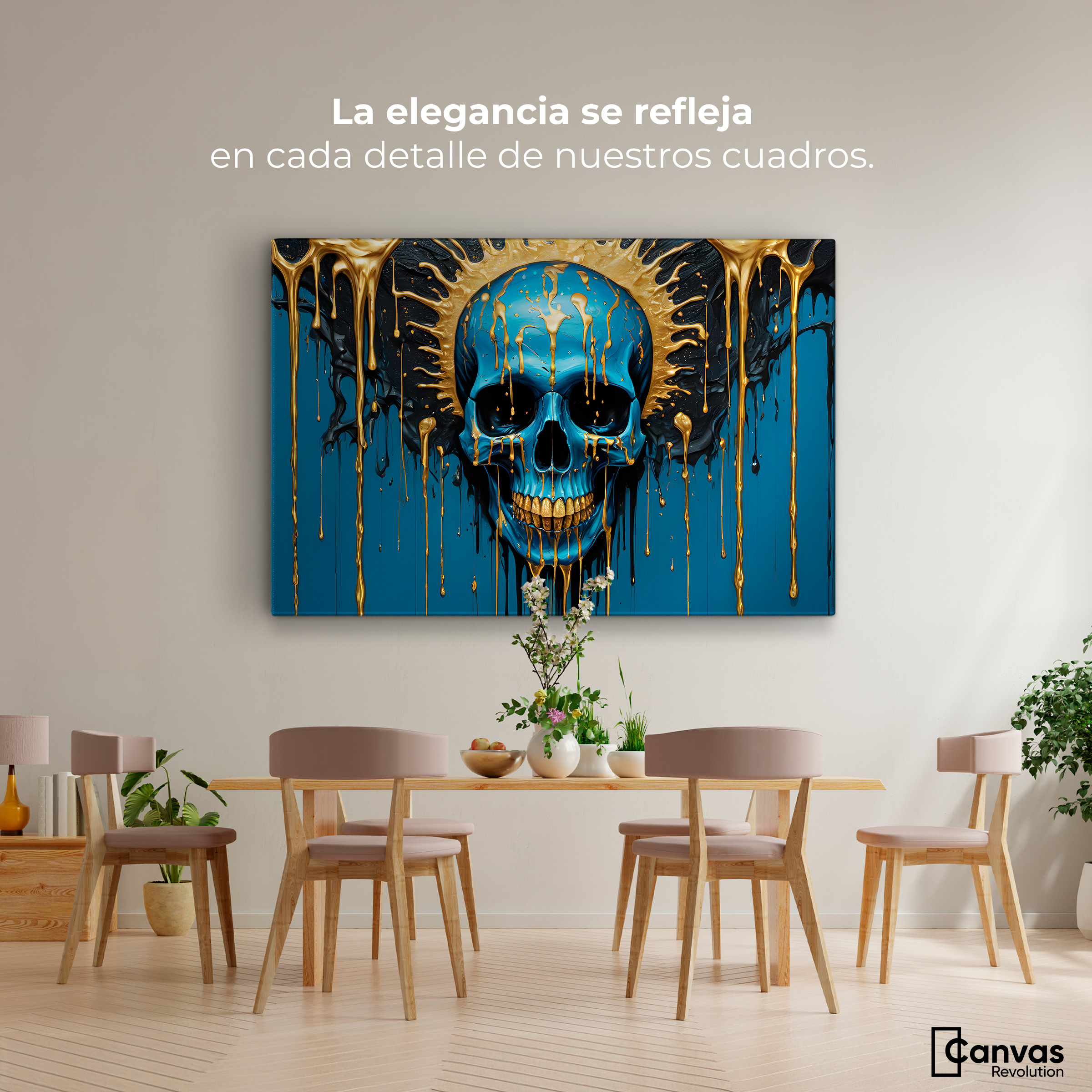 Foto 3 pulgar | Cuadro Decorativo Canvas Calavera Zafiro 90x60