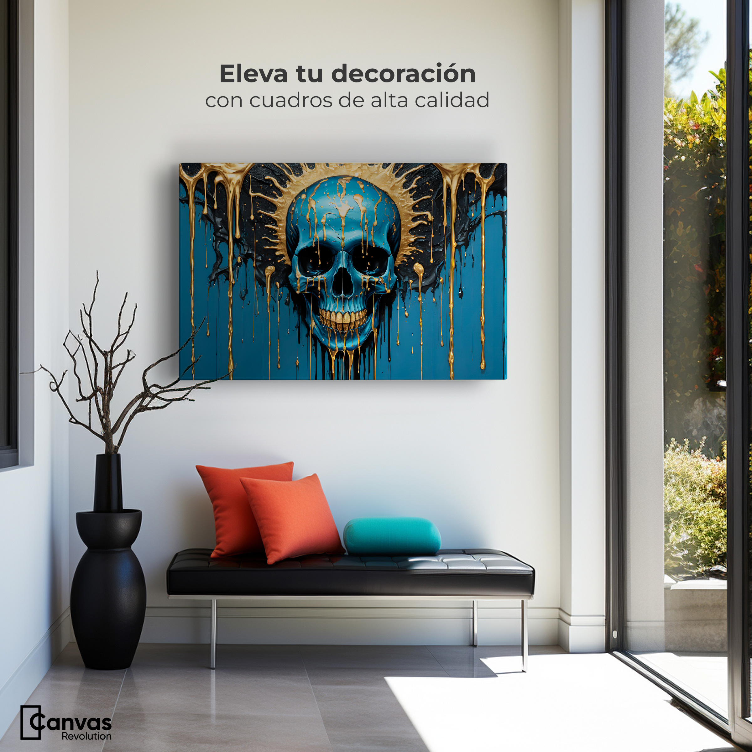 Foto 4 pulgar | Cuadro Decorativo Canvas Calavera Zafiro 90x60