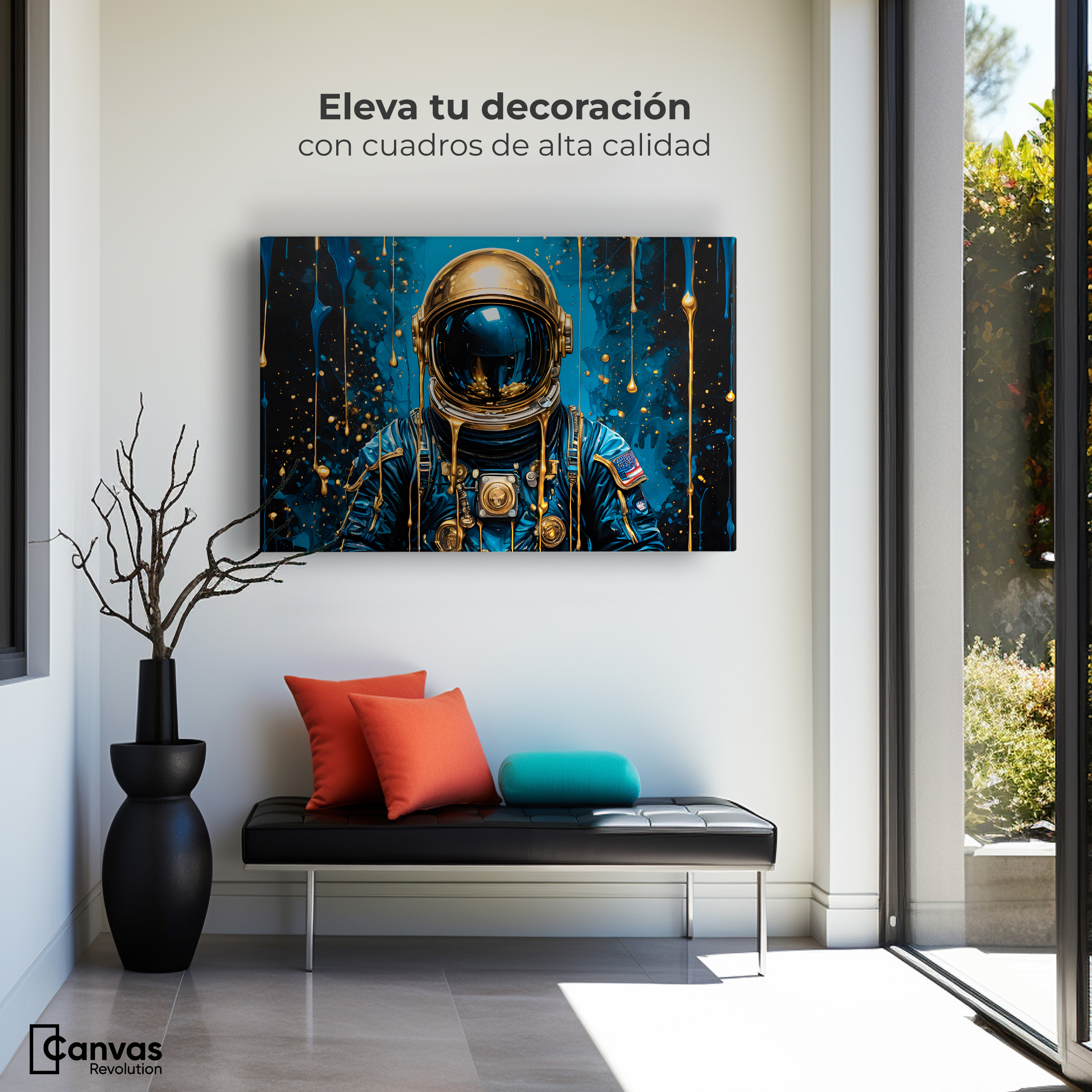 Foto 4 pulgar | Cuadro Decorativo Canvas Explorador Dorado 90x60