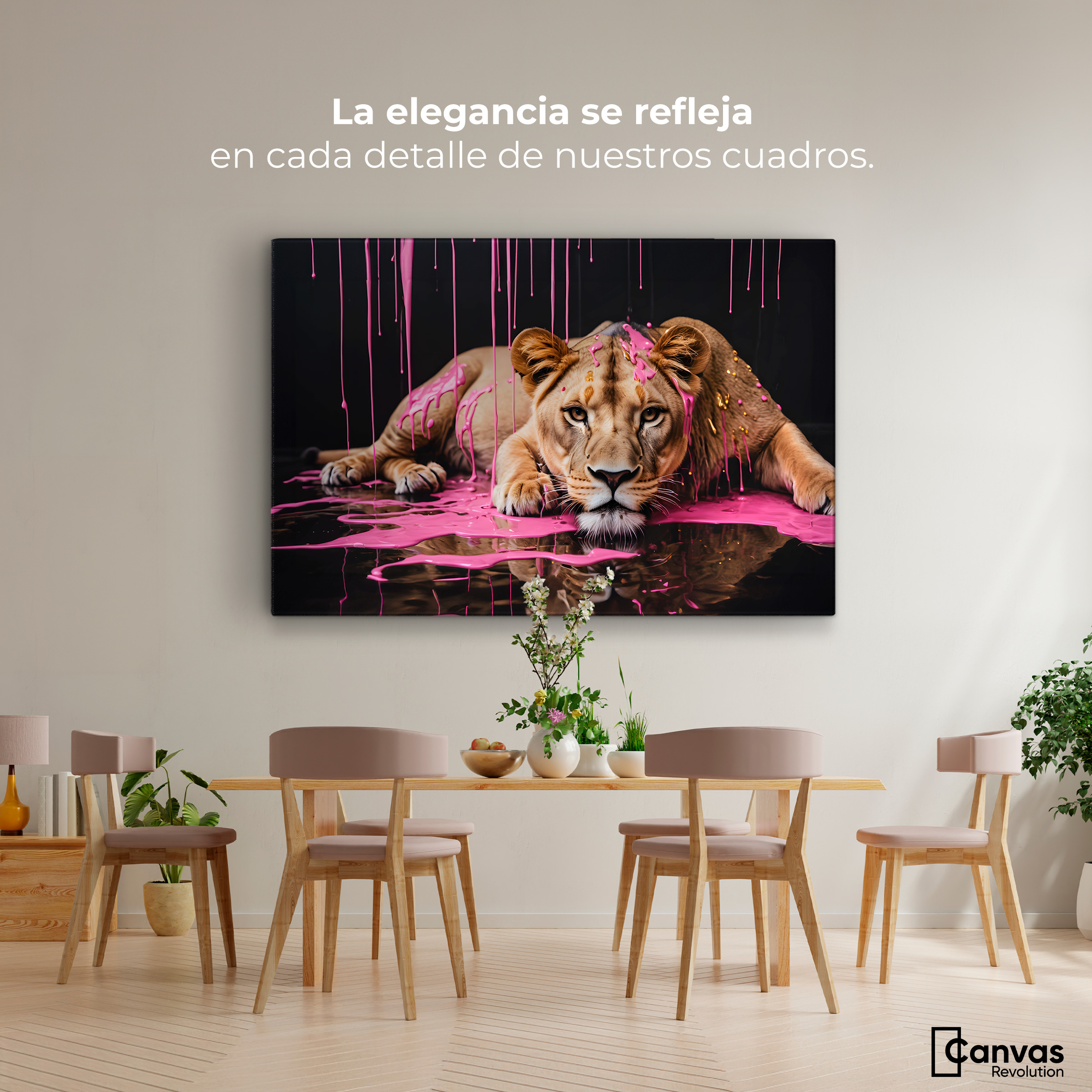 Foto 2 | Cuadro Decorativo Canvas Majestad Rosada 90x60